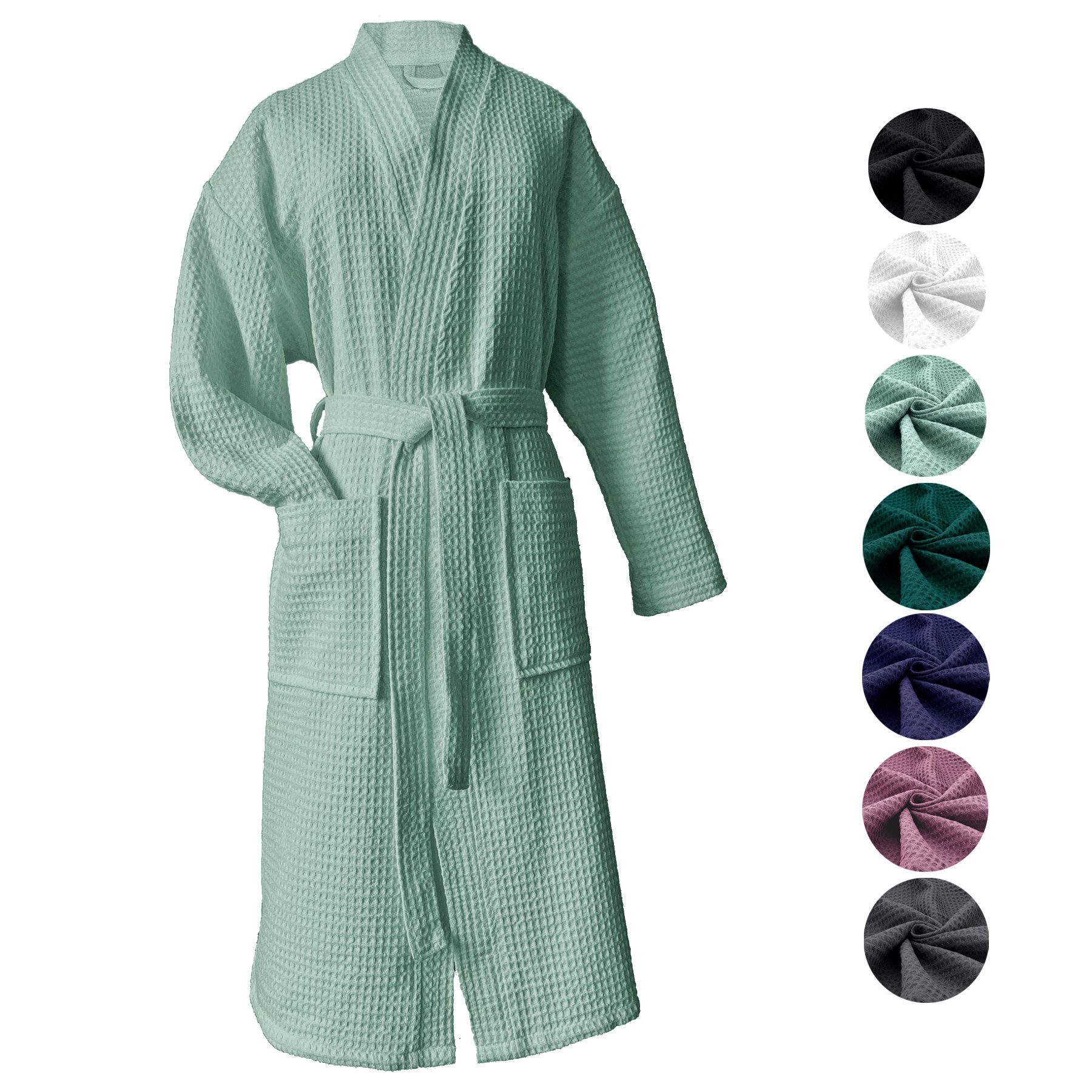 heimtexland Bademantel Reisebademantel Saunamantel Waffelpique Bademantel, günstig online kaufen