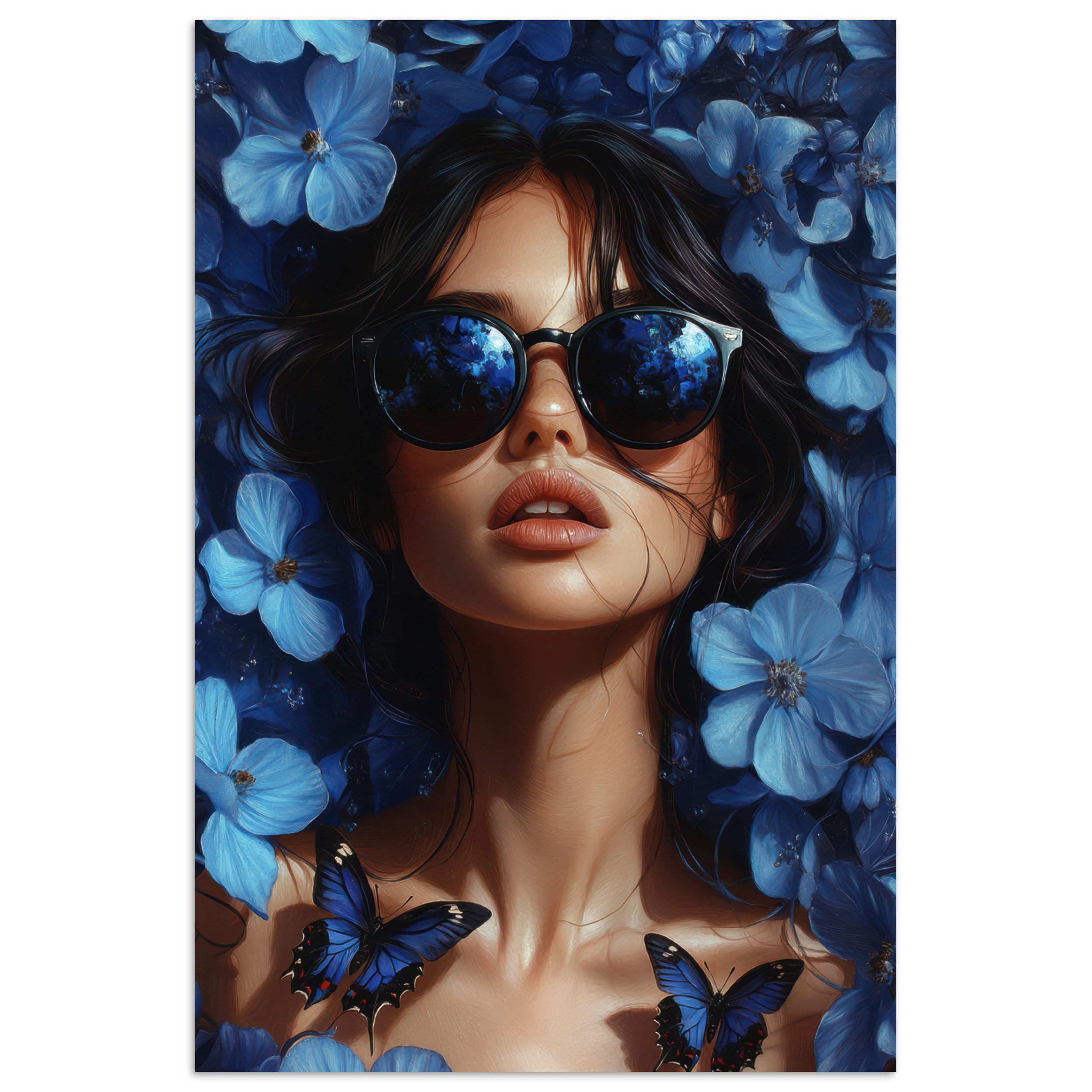 MuchoWow Poster Frau - Blau - günstig online kaufen