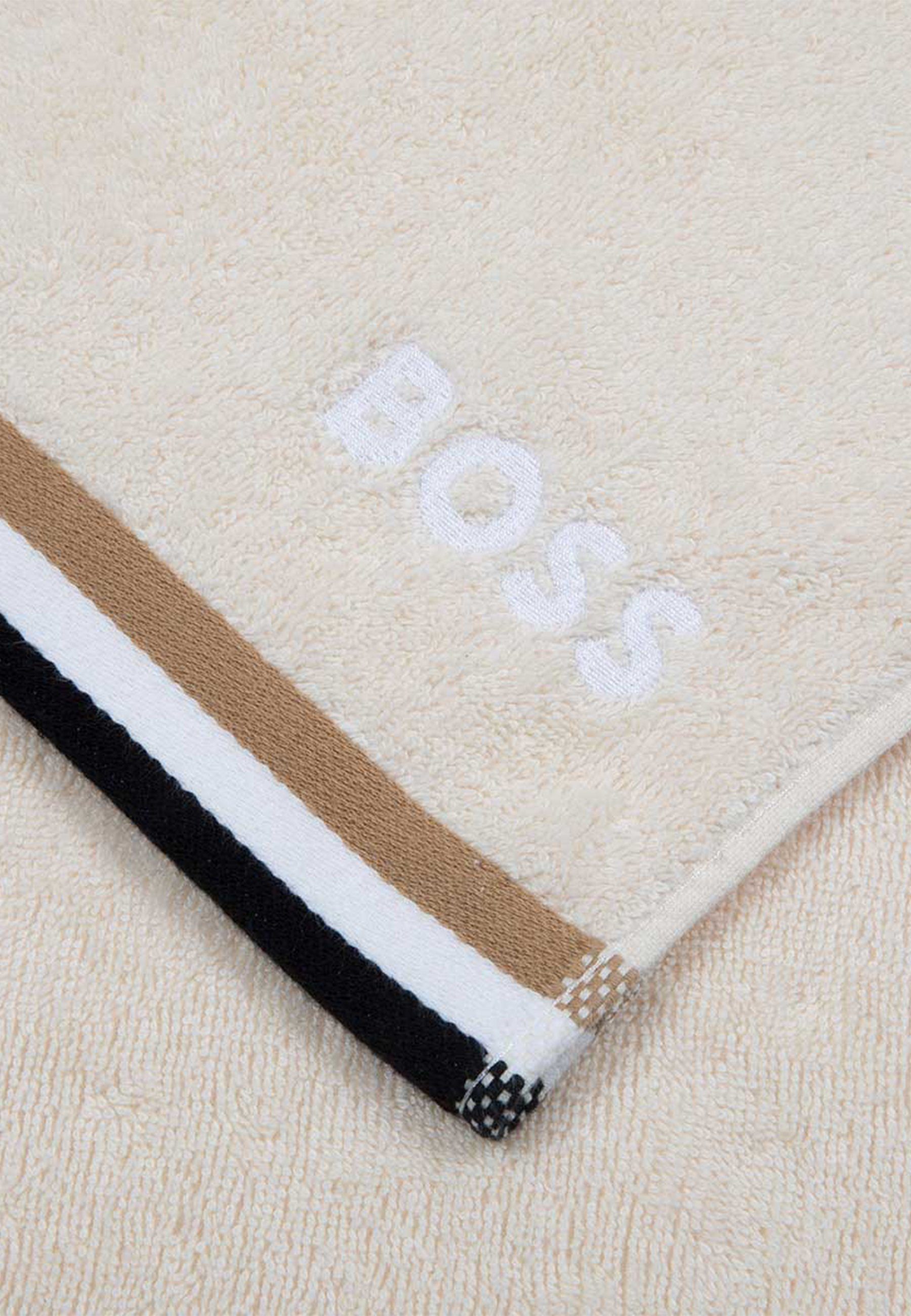 Hugo Boss Home Handtuch Design (2tlg), LIGHT modernem mit ICONIC GOLD STRIPE