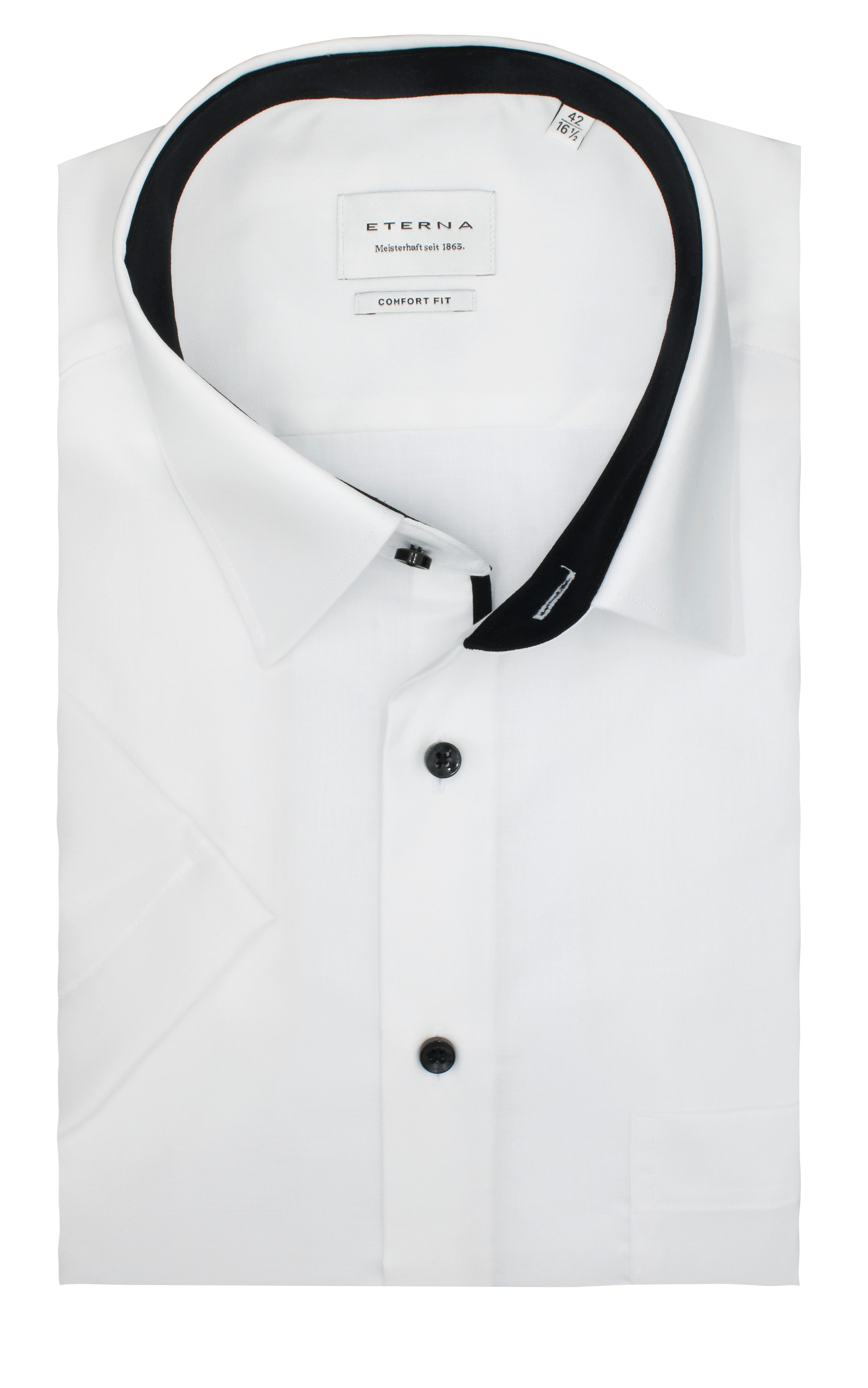 Eterna Kurzarmhemd Comfort Fit, 100 % Baumwolle Bügelfrei, Knitterfrei