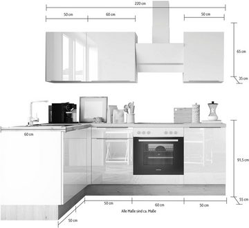 RESPEKTA Winkelküche Safado aus der Serie Marleen, Breite 220 cm, mit Soft-Close, in exklusiver Konfiguration für OTTO