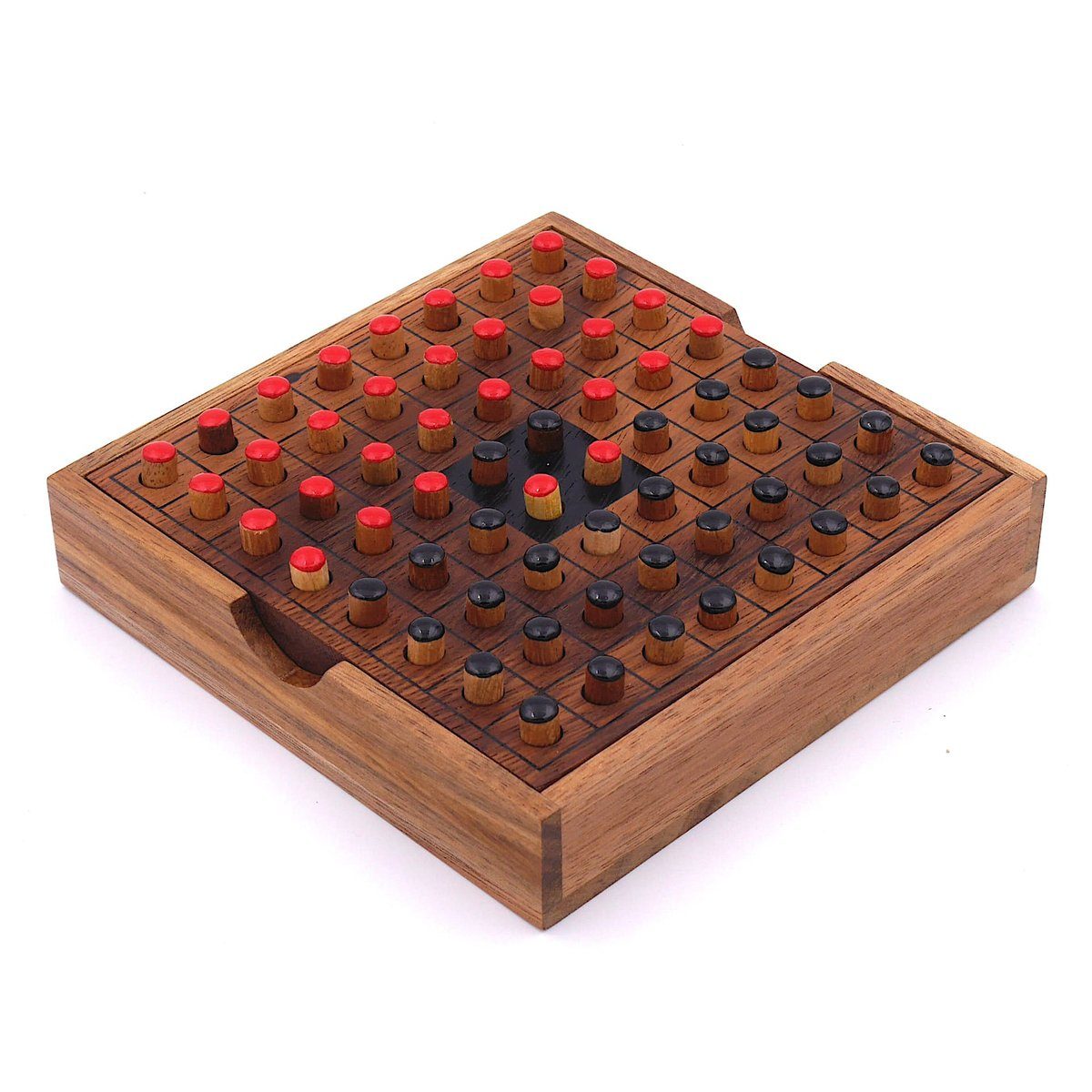 ROMBOL Denkspiele Spiel, Brettspiel aus Holzspiel schwarz/rot Interessantes Holz, 2 Personen edlem Strategiespiel – Reversi für