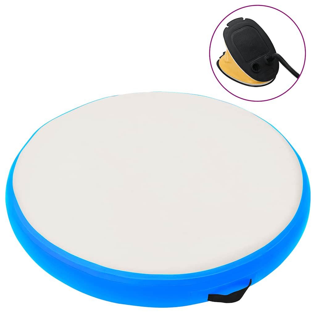 Gymnastikmatte Aufblasbare Gymnastikmatte mit Pumpe 100x100x20 cm PVC Blau