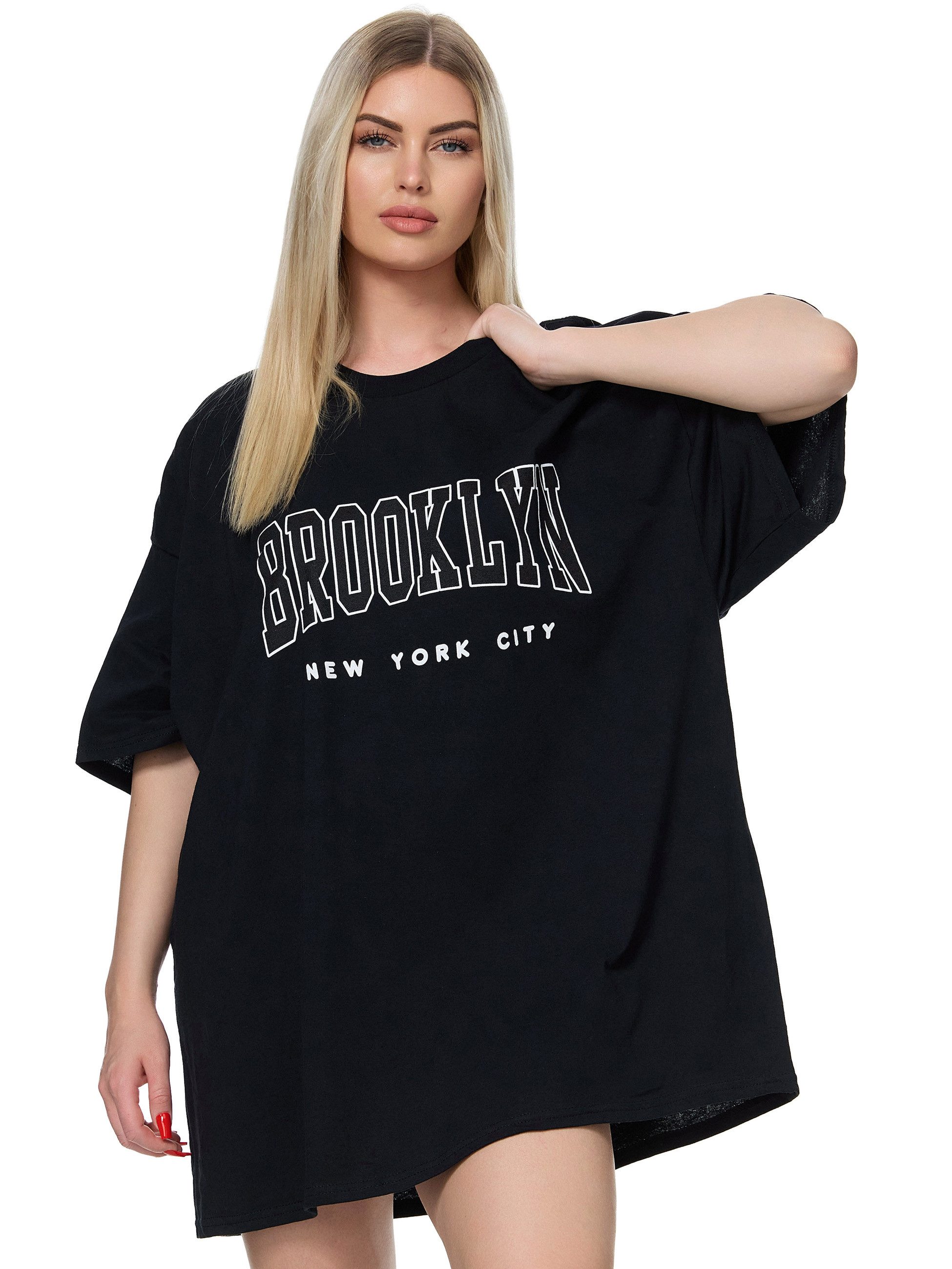 Worldclassca T-Shirt Worldclassca Oversized Print BROOKLYN T-Shirt lang Som günstig online kaufen