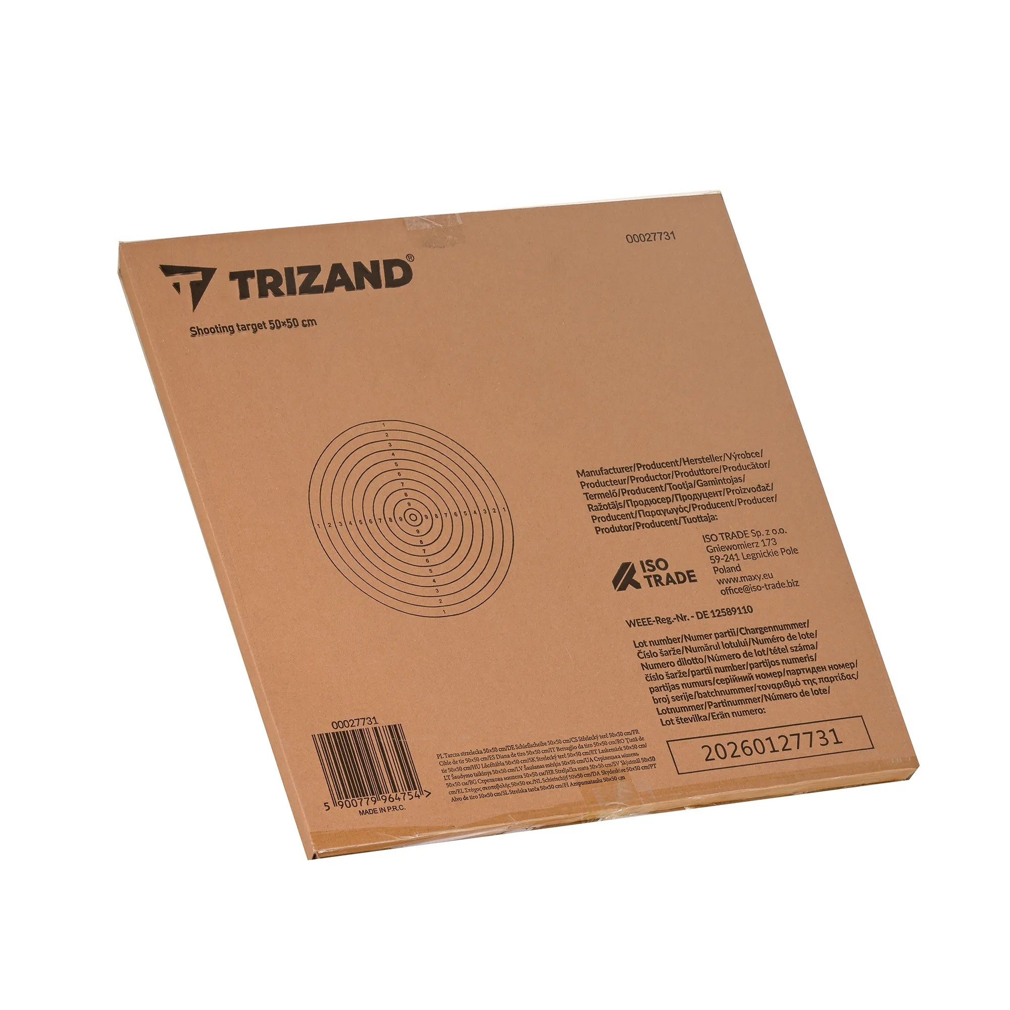 Trizand Zielscheibe Trainingsscheiben Schießsport, (Spar-Set, 100-tlg., 50x50cm 100er-Set), 100 Scheiben, Offsetpapier 80g/m², großes Format 50x50cm