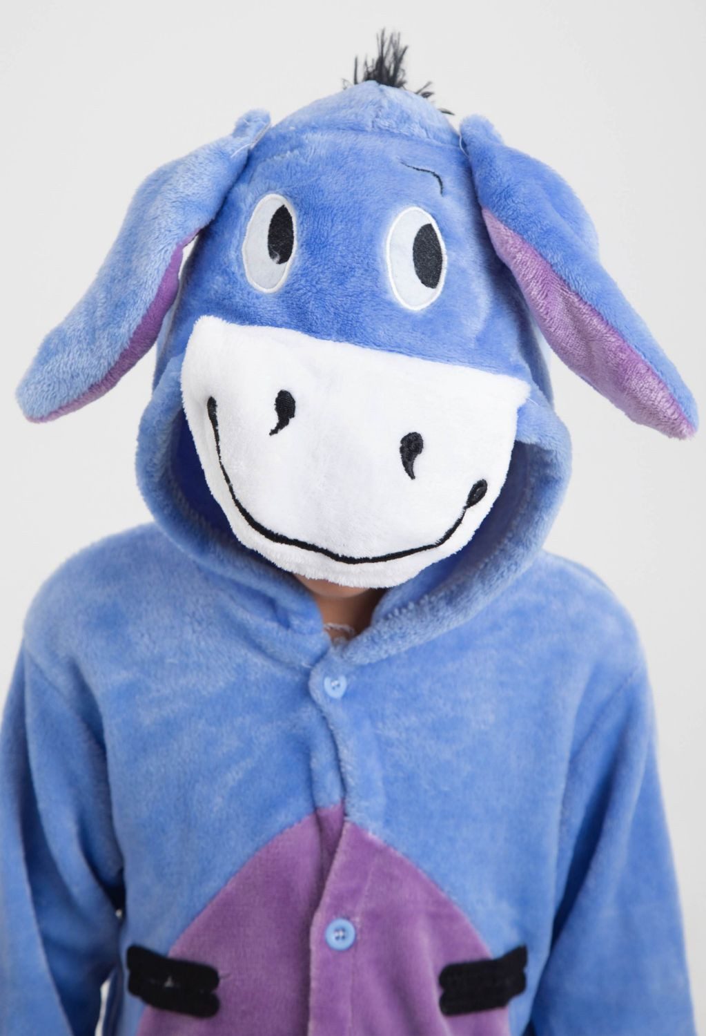 Corimori Jumpsuit Kinder Kostüm Jumpsuit Onesie verschiedene Designs (1-tlg) Fasching, Karneval, Tierkostüme Esel I-Ah 110-116 jungen mädchen – Bild 4 von 5