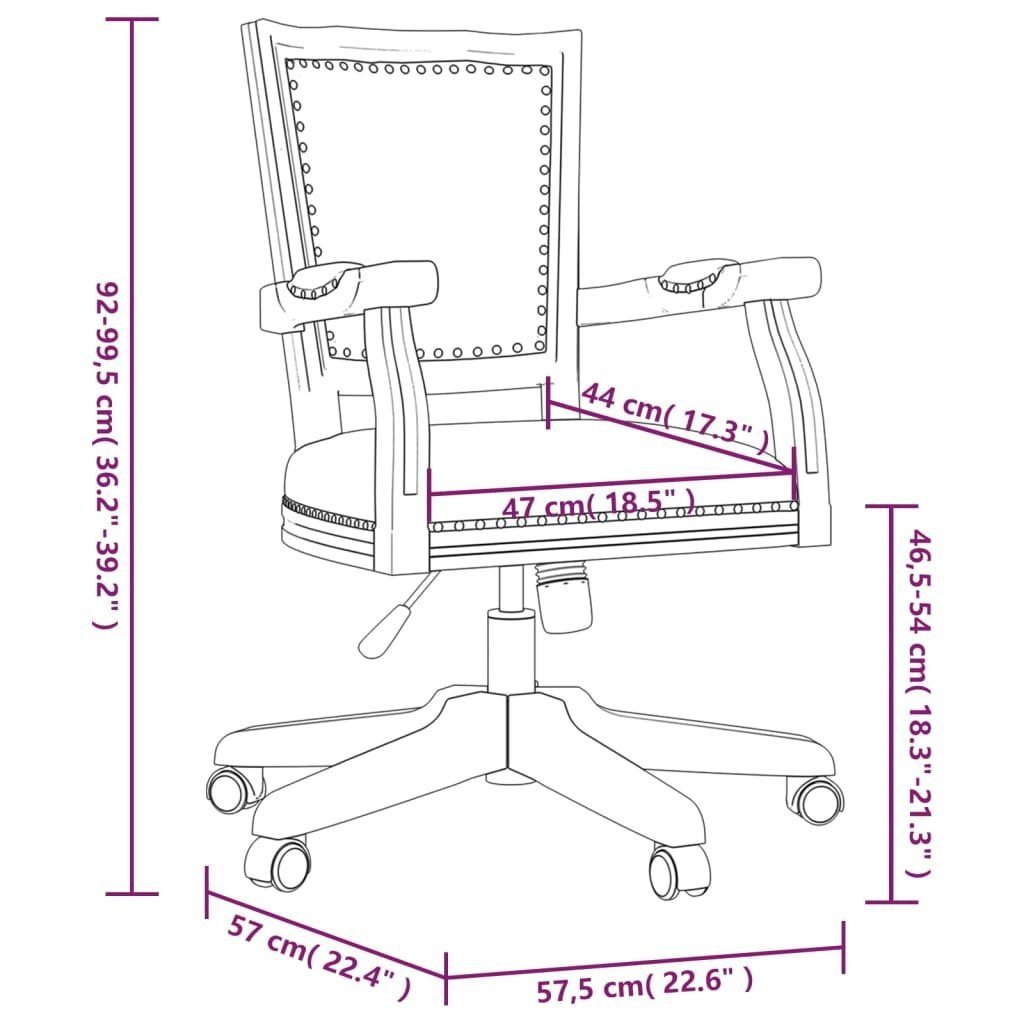 vidaXL Bürostuhl Bürostuhl Drehbar (1 Dunkelgrau St) Stoff