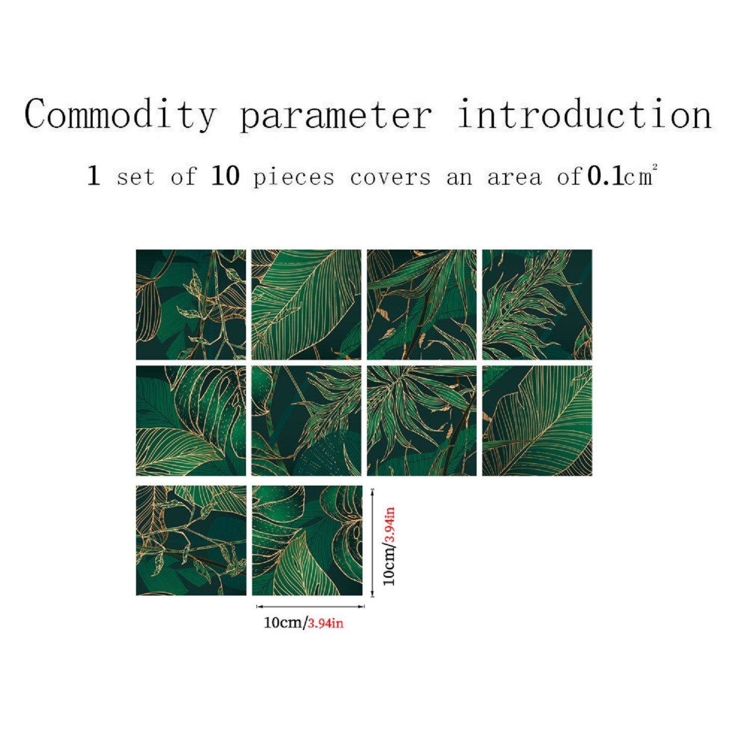 COOL-i ® Fliesenaufkleber 3D Klebefliesen 15x15cm,10 Stück, Botanische Male günstig online kaufen