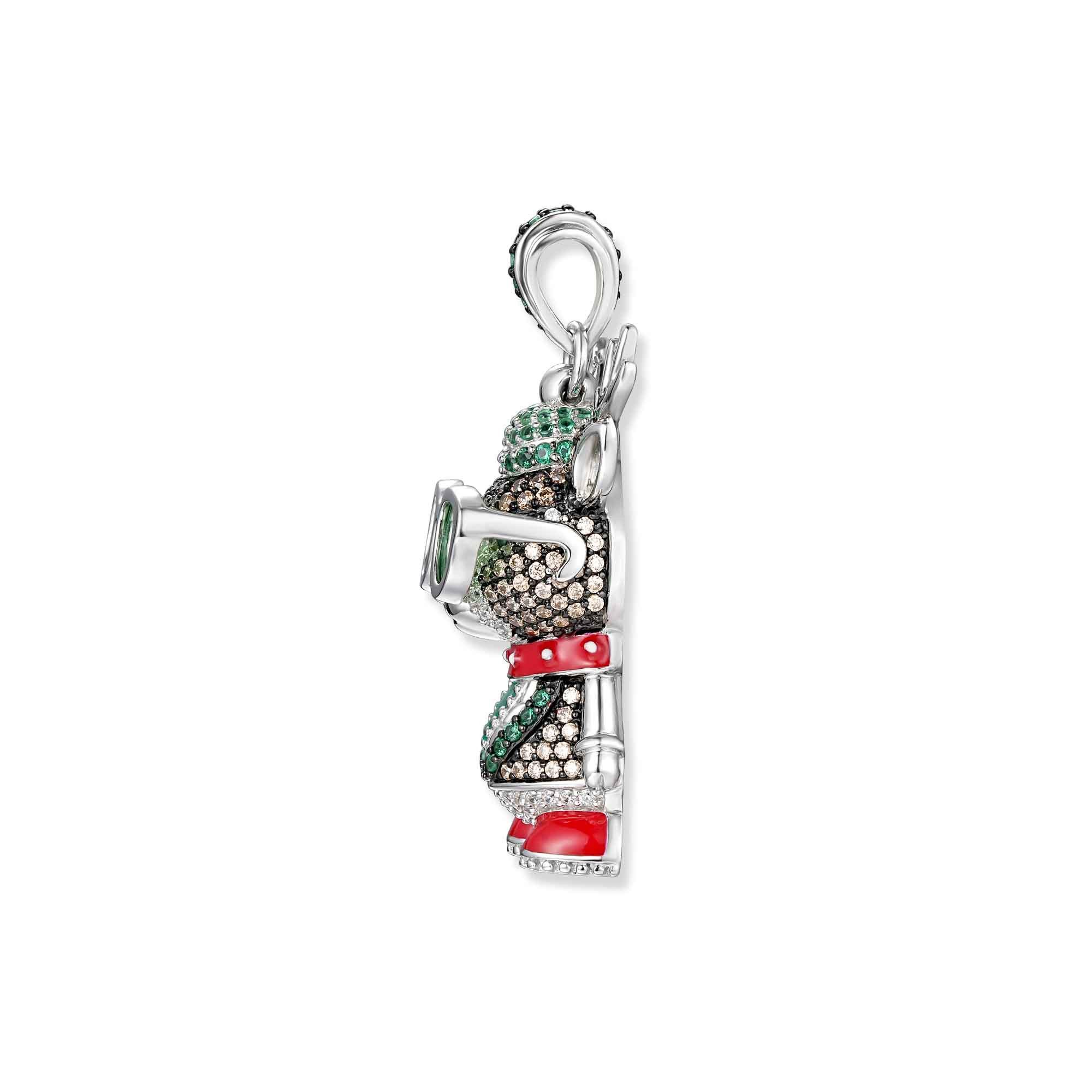 Seinerzeit FLORA & FAUNA Kettenanhänger Remi Rentier Anhänger limited (1-tlg), Material: 925 Sterling Silber, rhodiniert, geschwärzt mit Emaille