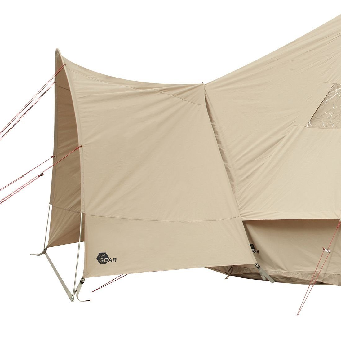 Camping Tipi mit Desert Baumwolle yourGEAR Vordach, 8 Personen: Pro 8 Tipi-Zelt UV50+ yourGEAR Zelt