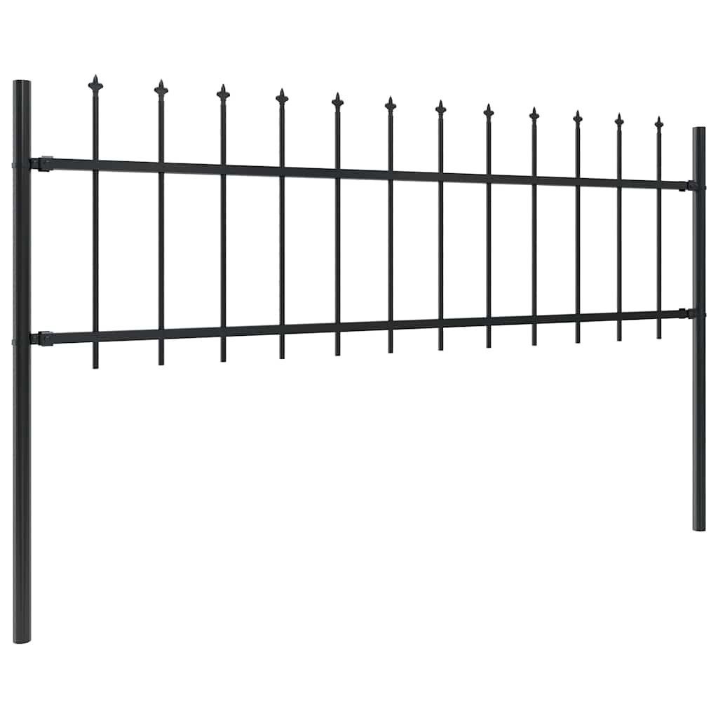 vidaXL Gartenzaun Gartenzaun mit Speerspitzen Stahl günstig online kaufen