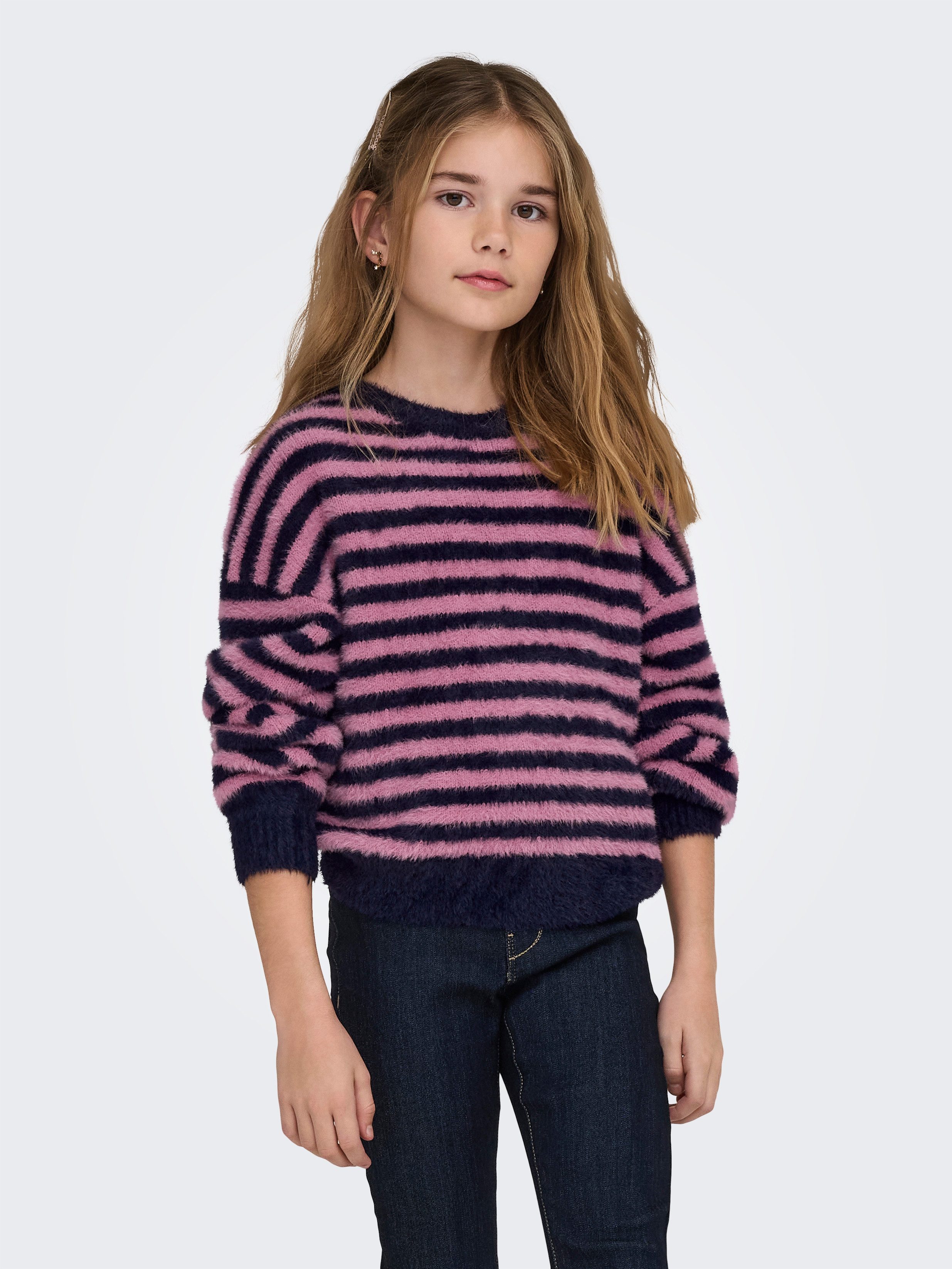 KIDS ONLY Rundhalspullover KOGNEWPIUMO L/S PULLOVER CP KNT NOOS Kunstfaser