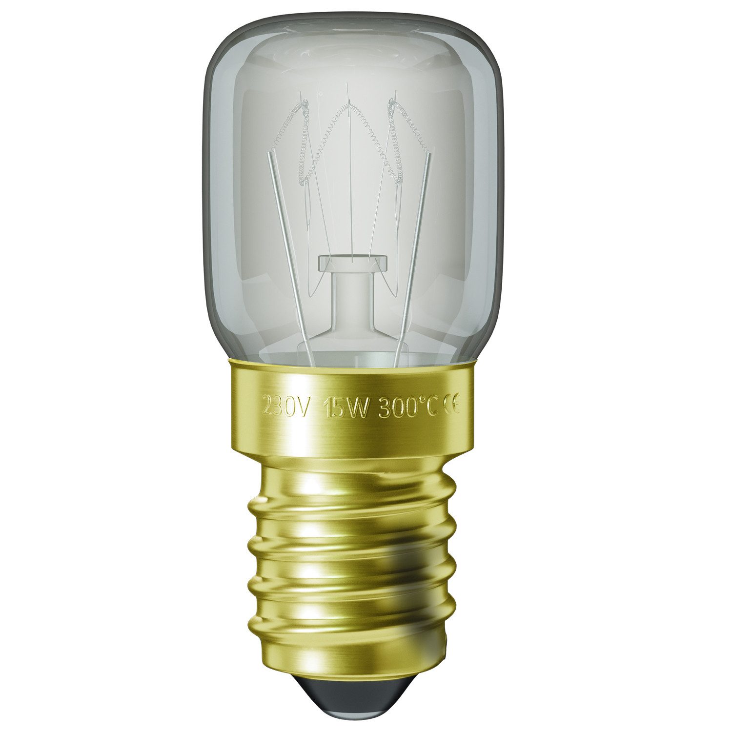 VIOKS Spezialleuchtmittel Glühlampe E14 Glühbirne 15W 230V 300°C 22mmØ 48mm, für Herd Kühlschrank Mikrowelle