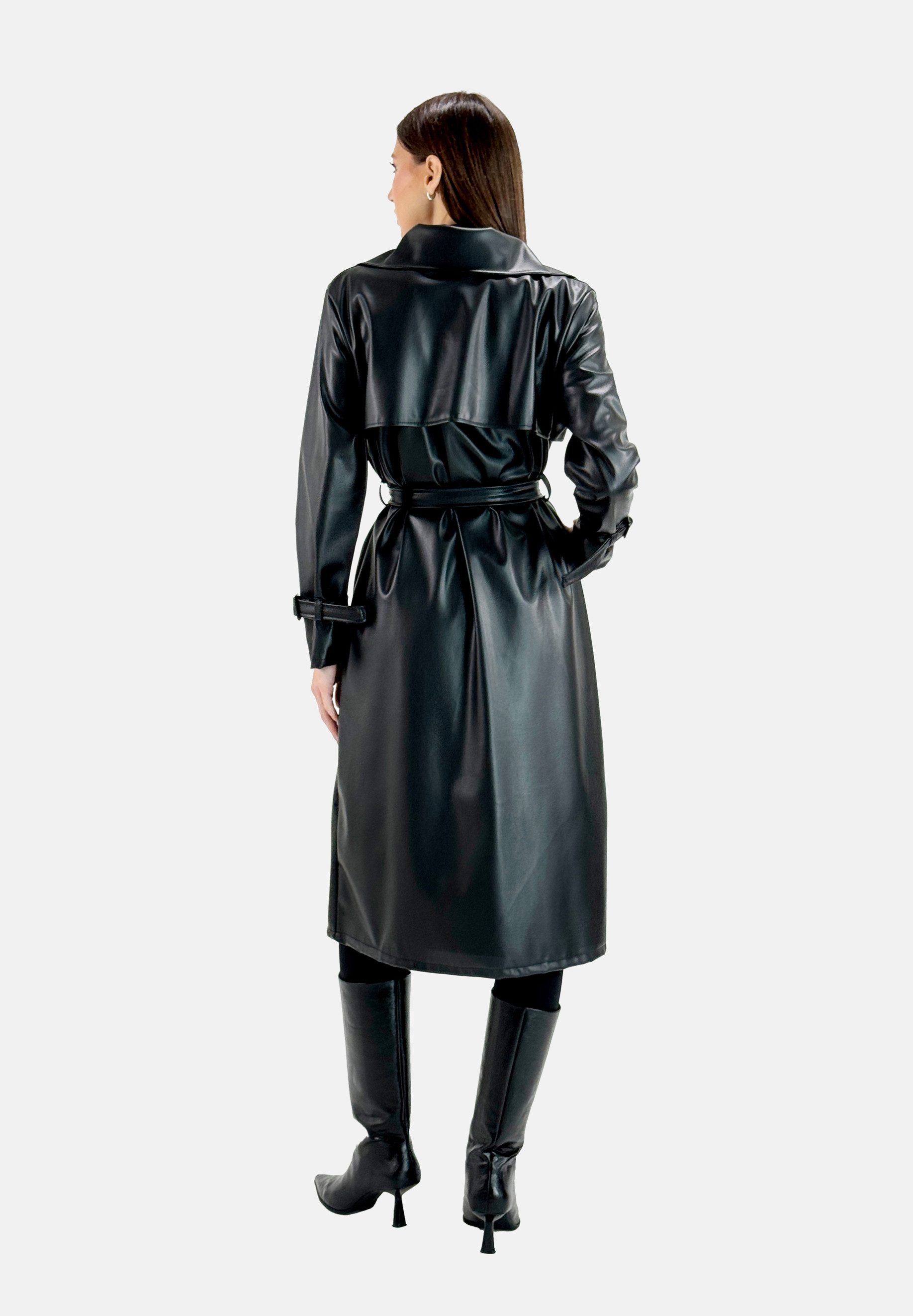 Elara Lederimitatmantel Elara Damen Trenchcoat (1-tlg) günstig online kaufen