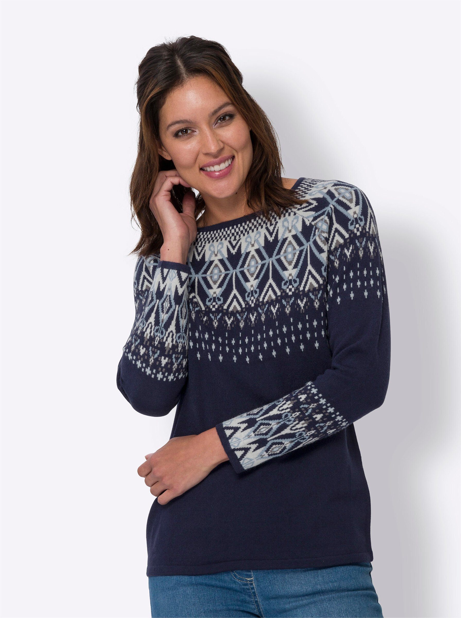 Sieh an! Strickpullover Jacquard-Pullover