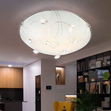 etc-shop LED Deckenleuchte, Leuchtmittel inklusive, Warmweiß, LED Deckenleuchte Kristalle 9 Watt Wandlampe Deckenlampe Wohnzimmer