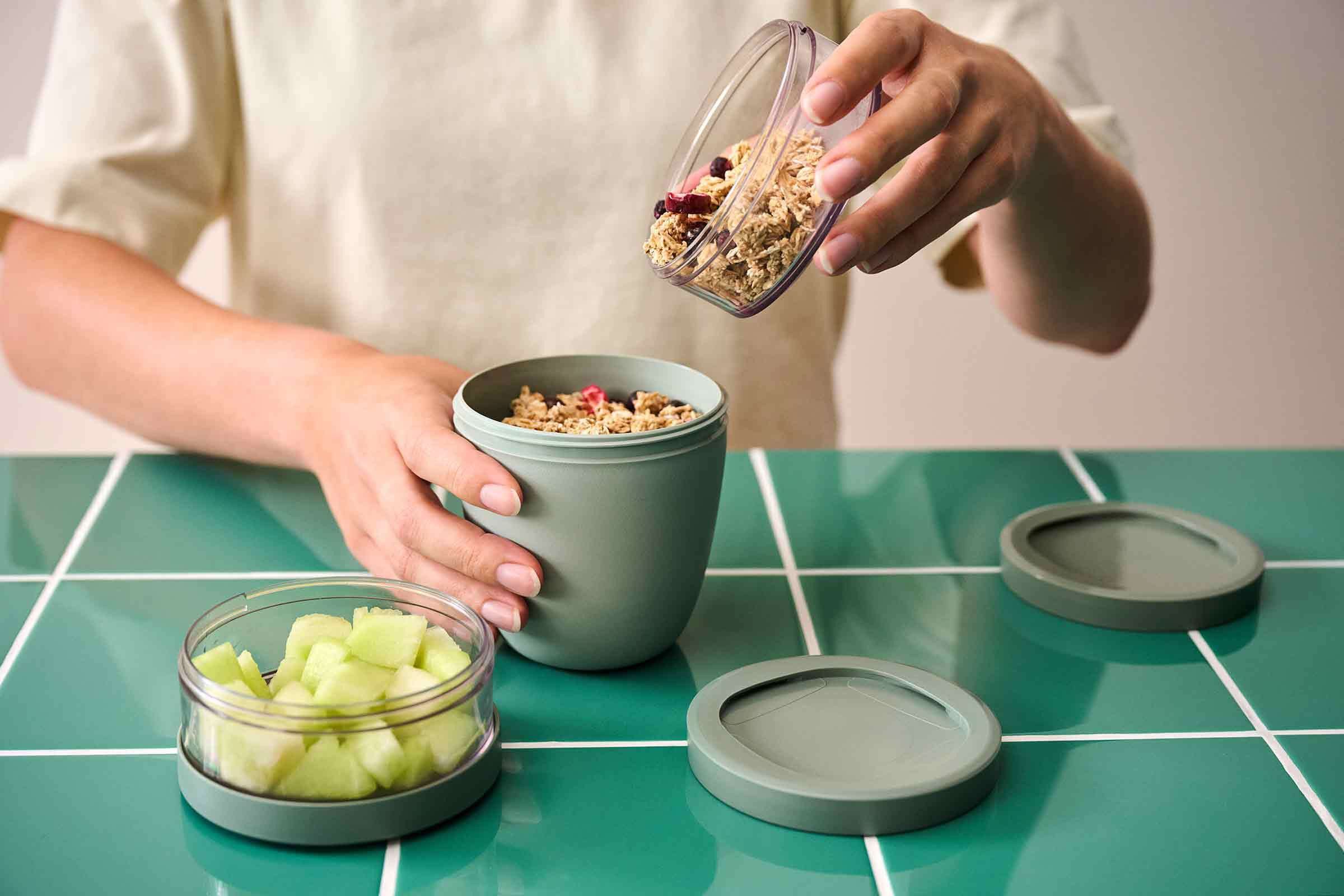 Mepal Lunchbox Ellipse Lunchpot 500 ml + 2x 200 ml, Kunststoff, (1-tlg), Spülmaschinengeeignet, Mikrowellenfest – Bild 4 von 5