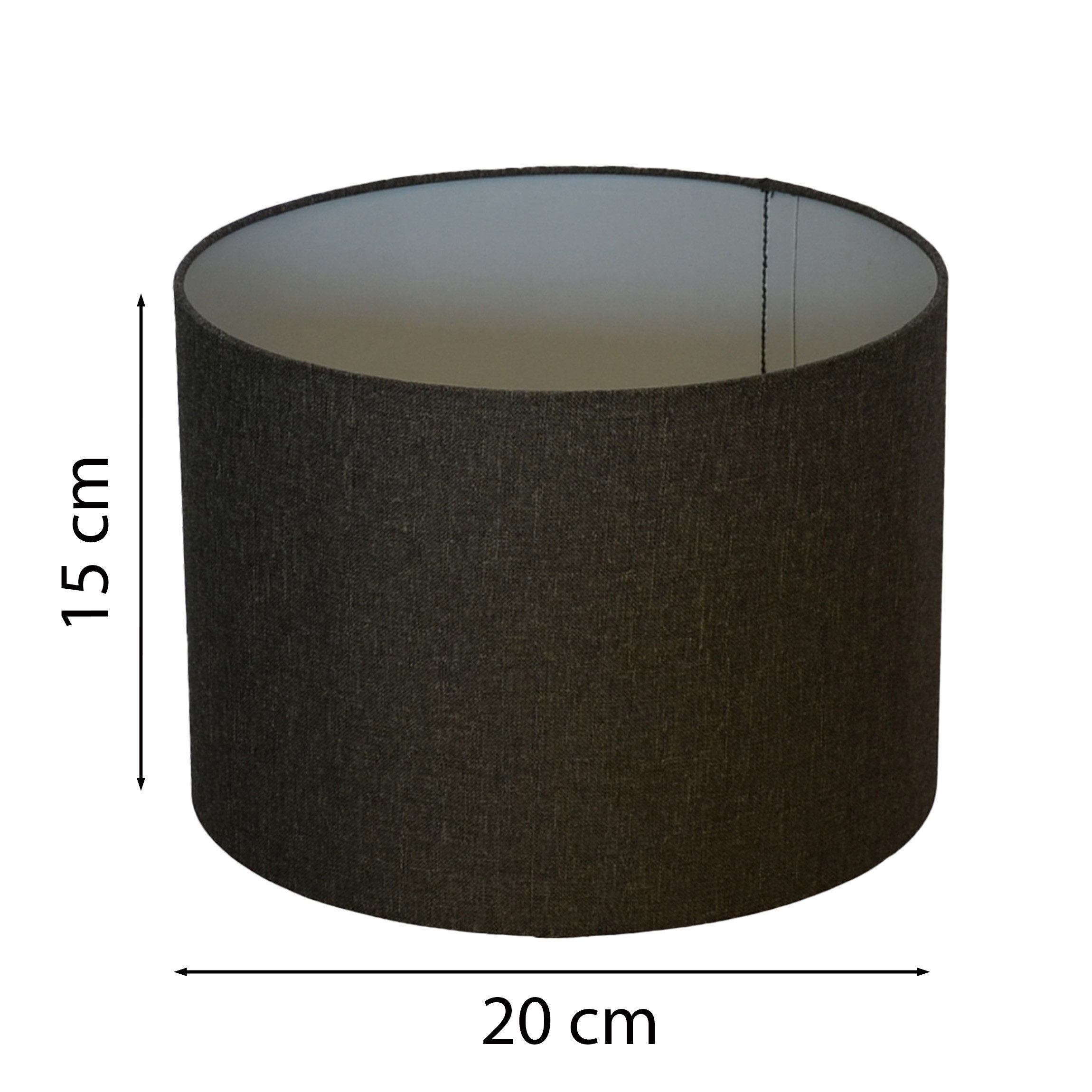 B&S Lampenschirm Lampenschirm Ø 20 x 15 cm schwarz Zylinderförmig günstig online kaufen