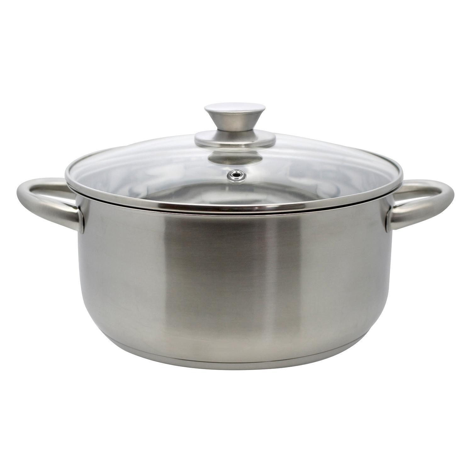 Elo Kochtopf EDITION RED, Ø 24 cm, Edelstahl, mit Glasdeckel, Edelstahl, Energiesparender Kapselboden