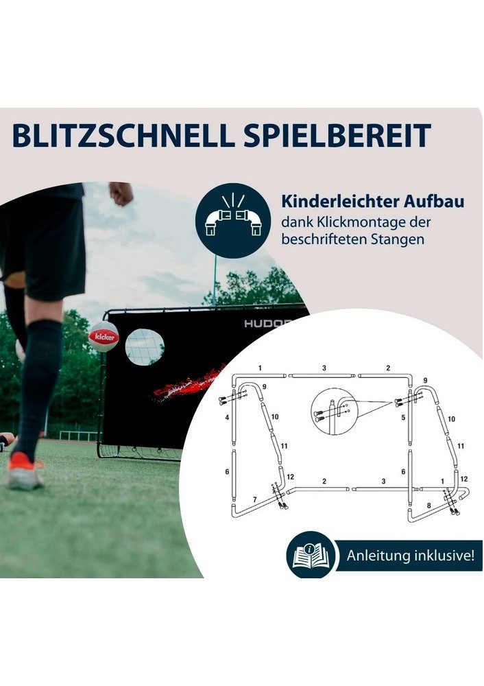 Hudora Wasserballtor Trainer mit Torwand (strapazierfähig, sicherer Halt) schwarz