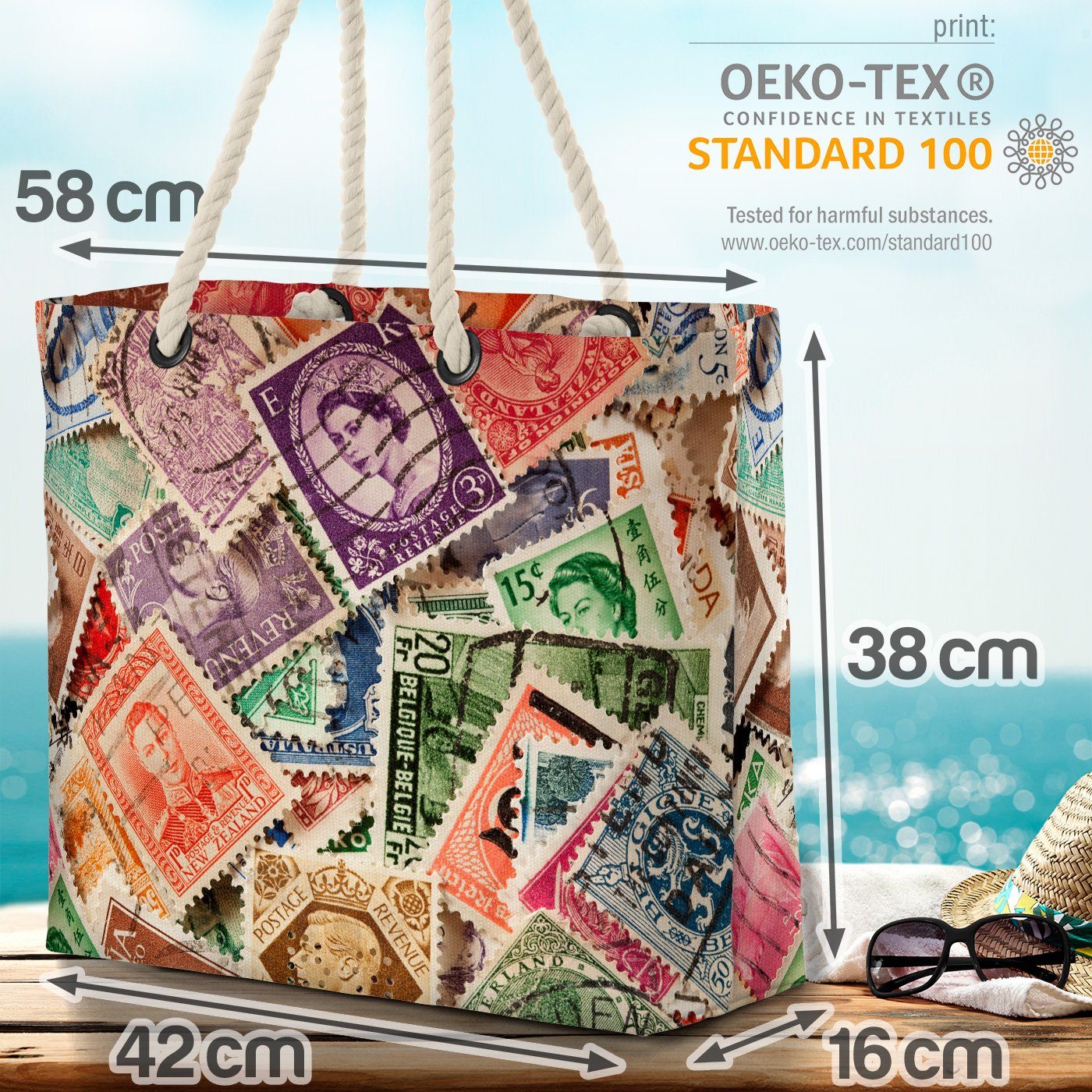 VOID Strandtasche (1-tlg), Briefmarken Sammlung Post Sammeln Alb Post Brief Sammlung Briefmarken