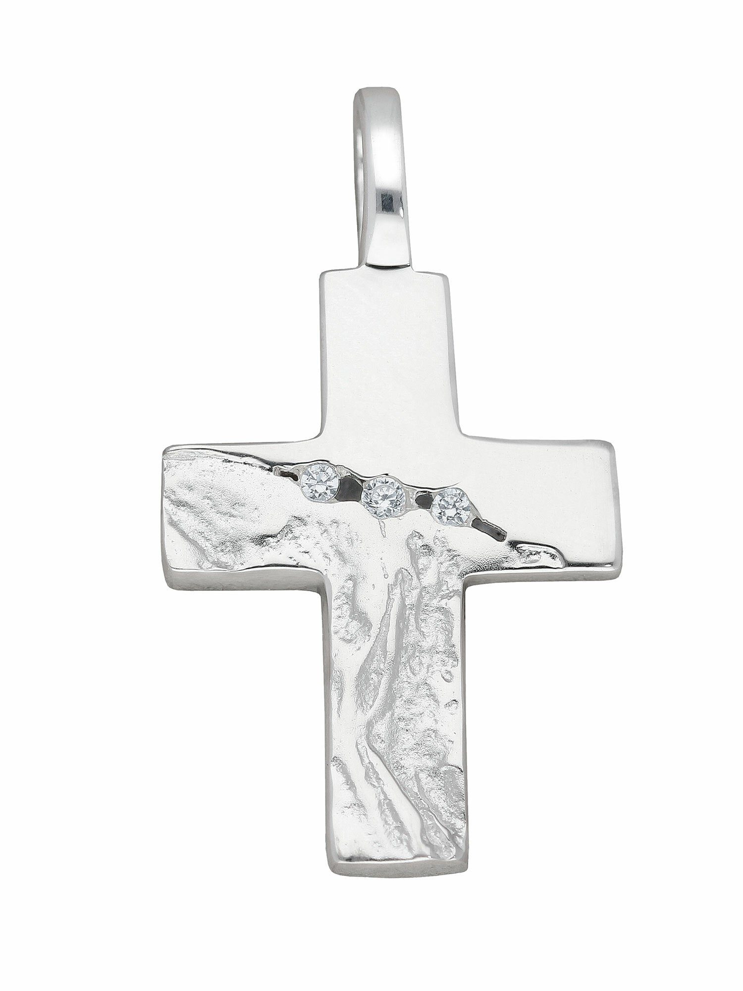 Kettenanhänger 925 Silberschmuck & mit Silber Anhänger Damen Kreuz für mit Zirkonia, Zirkonia Herren Adelia´s