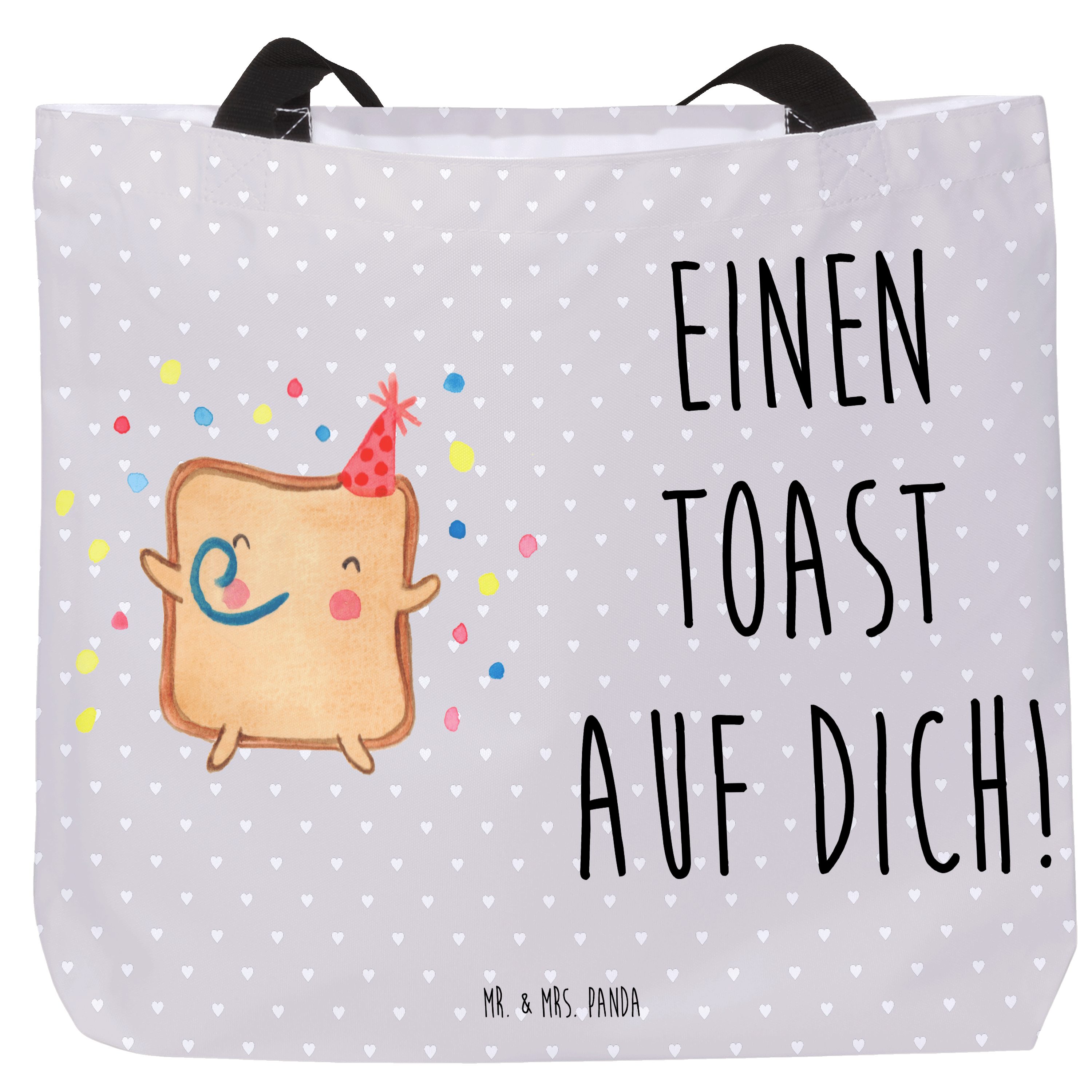 Shopper Toast Party, Schultasche, Grau Pastell, Geschenk für Frauen, Einkaufs