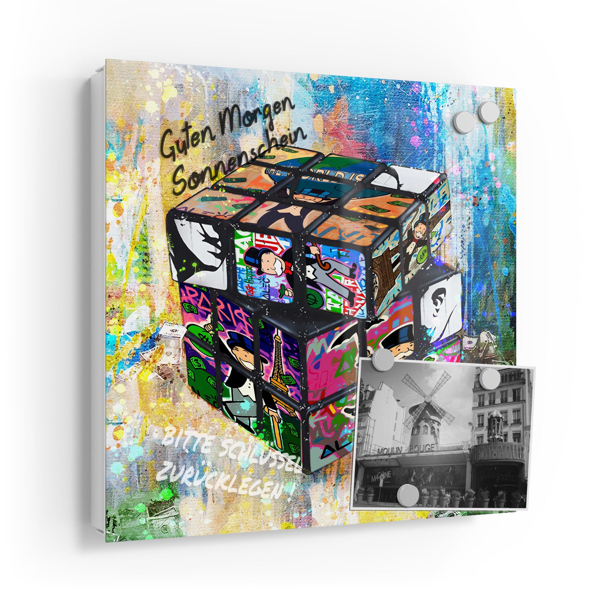 DEQOART Schlüsselkasten 'Pop-Kultur Würfel', Glas Schlüsselbox günstig online kaufen