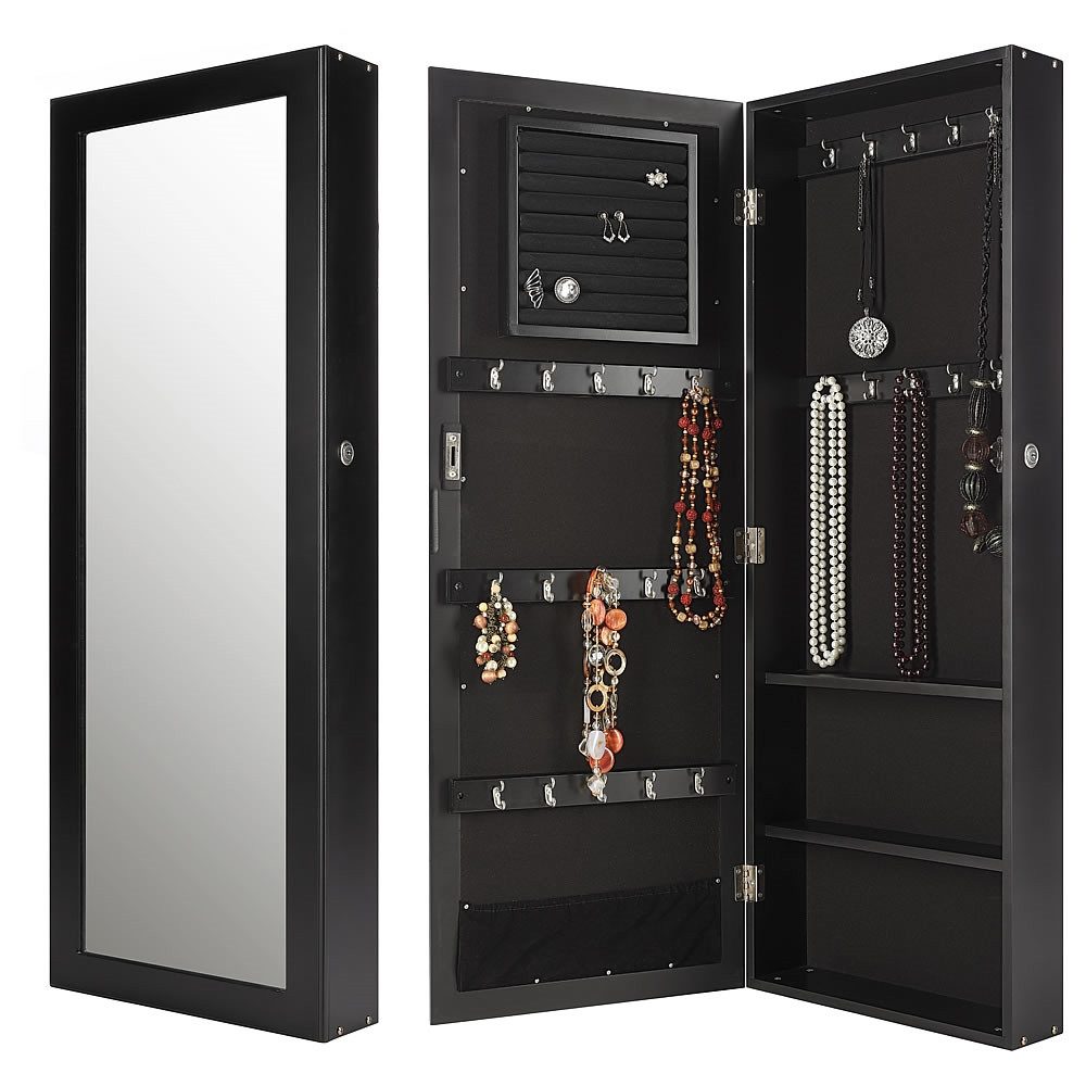 Mucola Schmuckschrank Hängeschrank Wandspiegel 102 CM Wandschrank Schmuckregal abschließbar