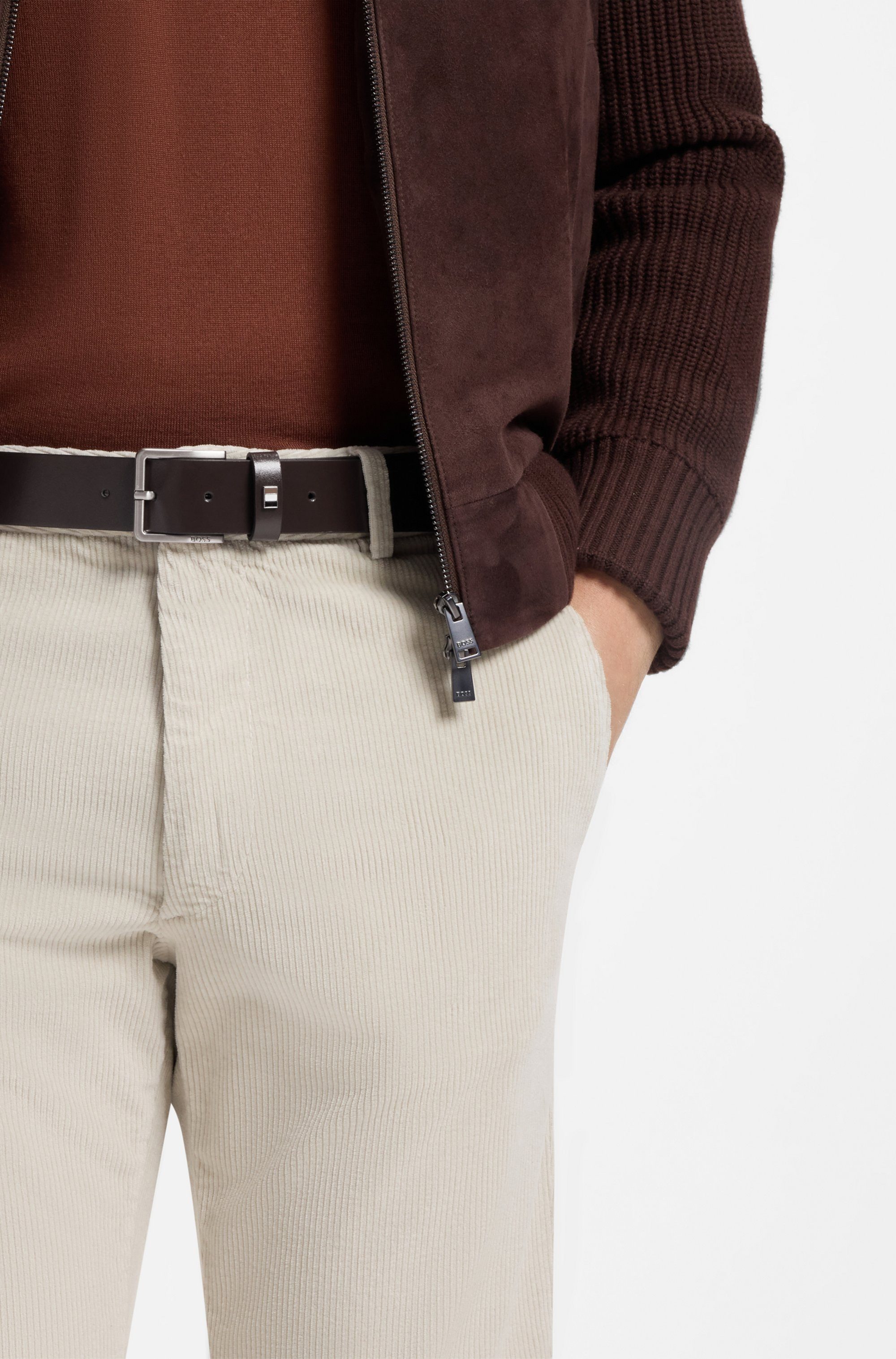 BOSS Ledergürtel Ther-Flag-E_Sz35 mit stilvollen Markendetails