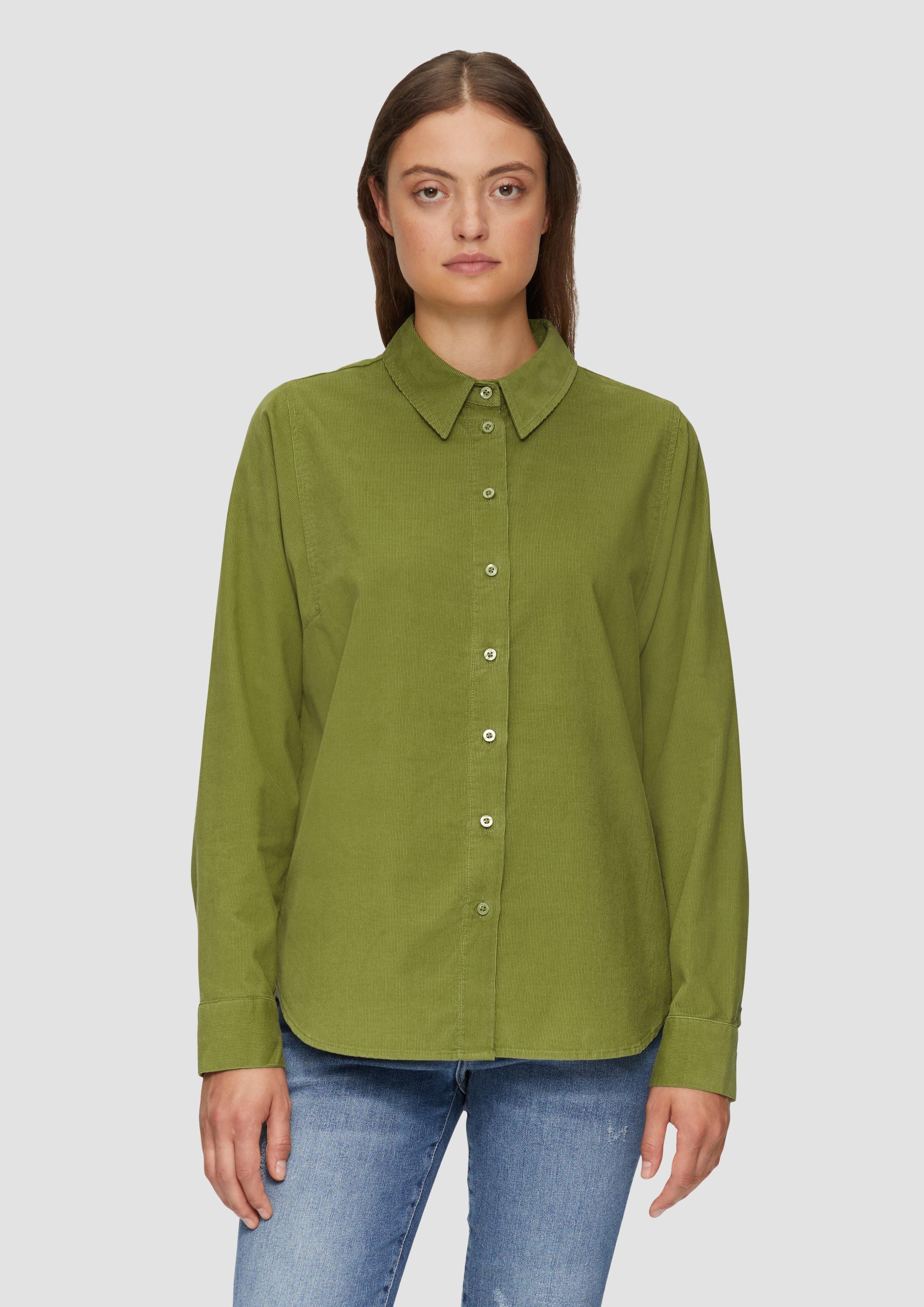 Langarmbluse Cordbluse im Relaxed Fit mit Naht-Details