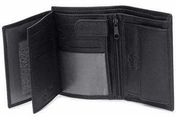 Frentree Geldbörse Echtleder Herren Portemonnaie, mit RFID-Schutz, 11 Kartenfächer, Hochformat Geldbeutel, Schwarz