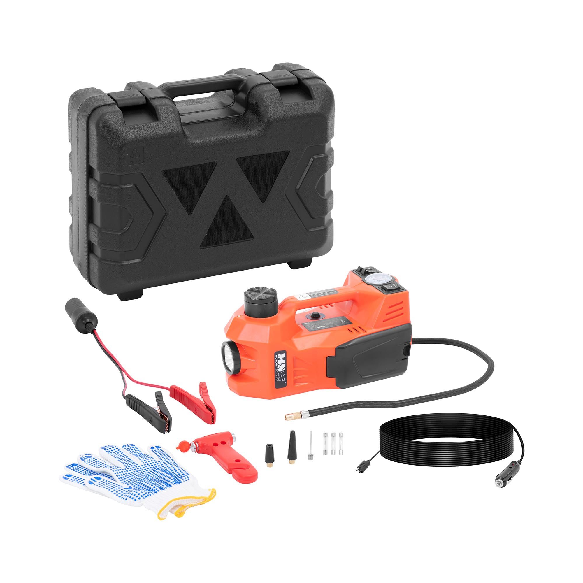 MSW Hydraulikheber 5 t Elektrischer Wagenheber 12 V LED-Licht Radwechsel-Set Autoheber