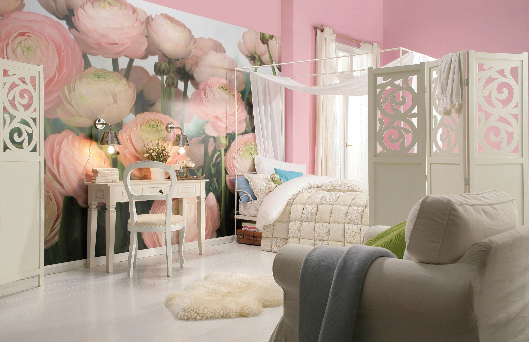 Komar Fototapete Gentle Rosé - Größe 368 x 254 cm, glatt, bedruckt, Wohnzimmer, Schlafzimmer