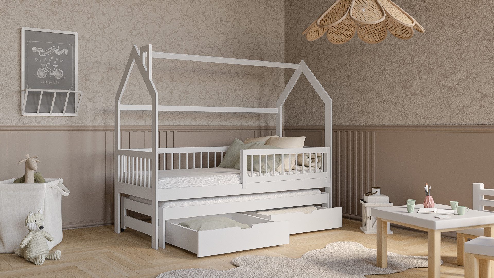 thematys Hausbett mit Ausziehbett Kinderbett und günstig online kaufen