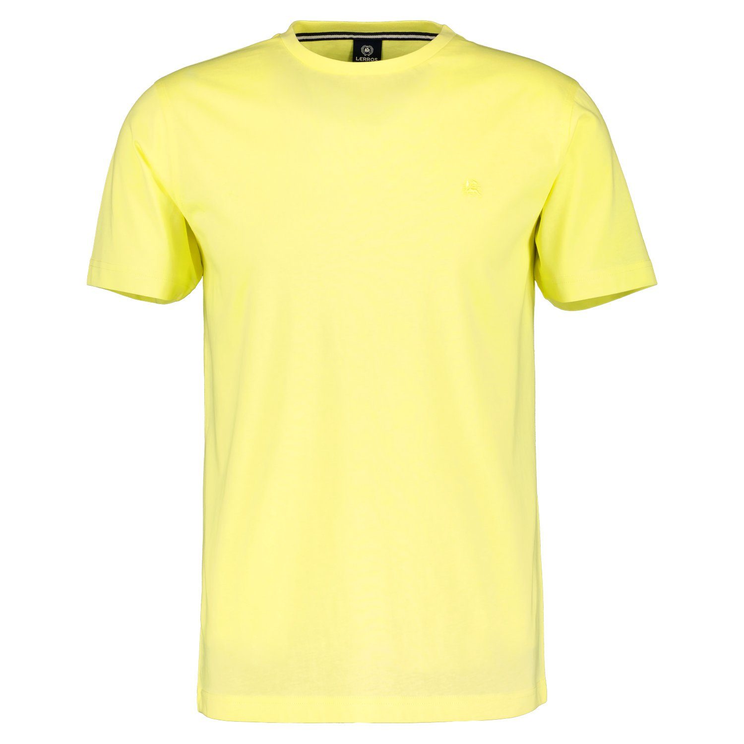 LERROS Logoprägung T-Shirt pure lemon der Brust an