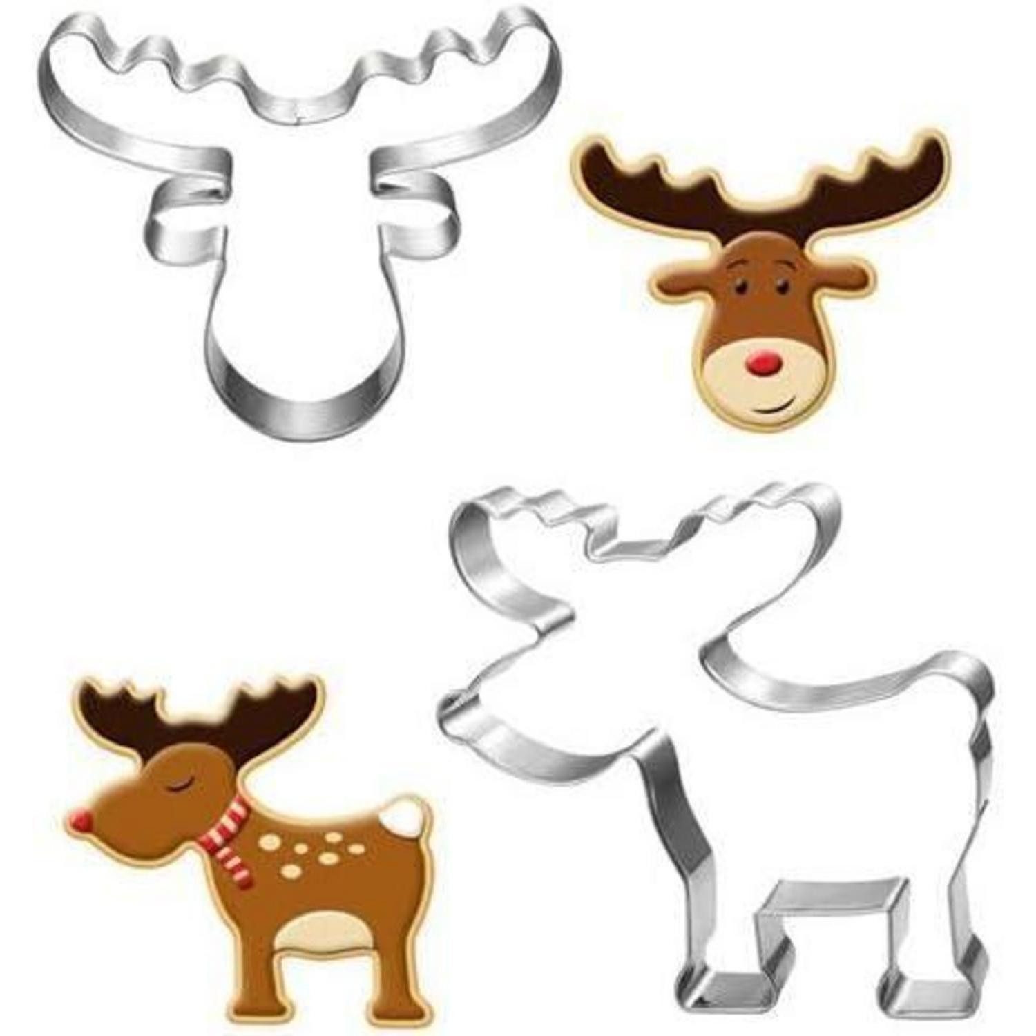 LuxusKollektion Ausstechform Weihnachts-Ausstechformen Set Rentier 2 Stück 9cm Kinder Plätzchen