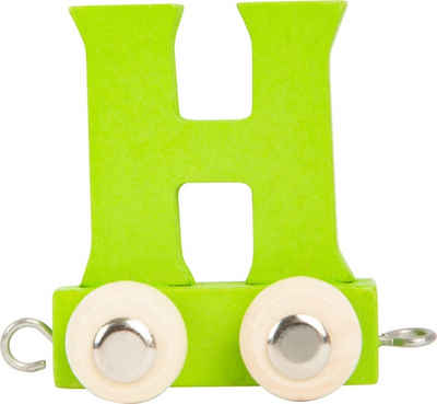 Small Foot Spielzeug-Zug Buchstabenzug Namenszug H grün Dekozug Holz, (Set, 1-tlg., 1), Einzigartiges Design, Made in Germany