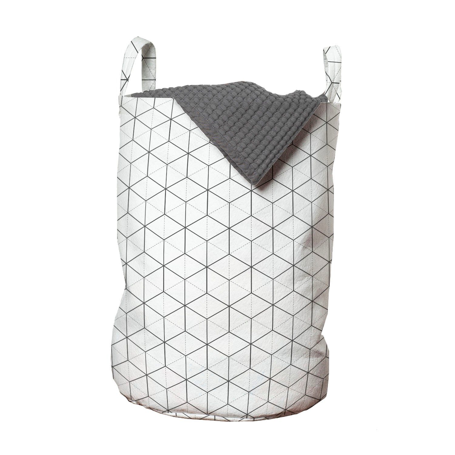 Abakuhaus Wäschesäckchen Wäschekorb mit Griffen Kordelzugverschluss für Waschsalons, Geometrisch Linien und Quadrate | Wäschesäcke