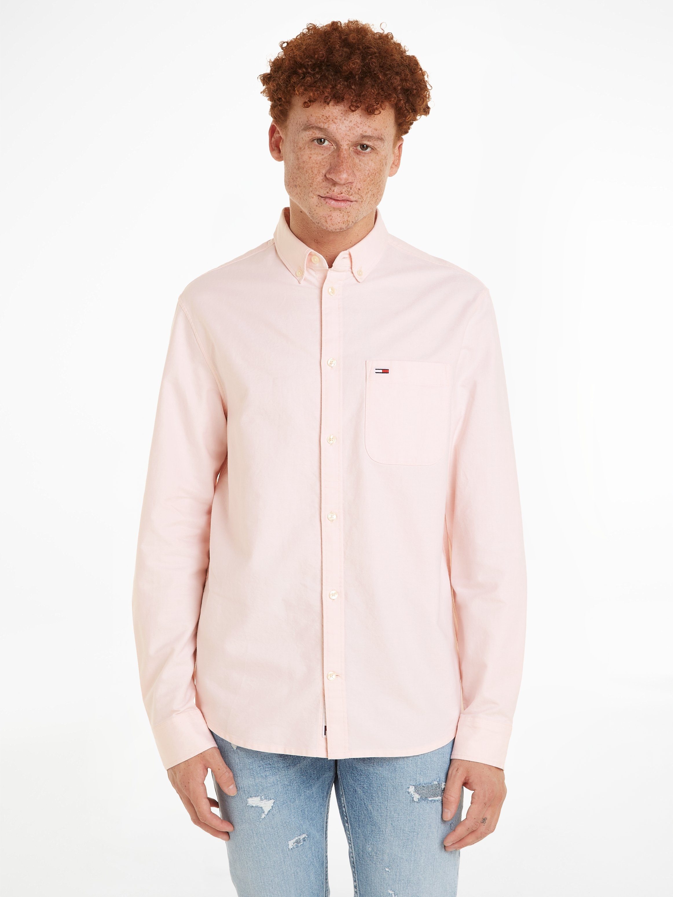 Tommy Jeans Langarmhemd TJM REG OXFORD SHIRT mit Button-down-Kragen