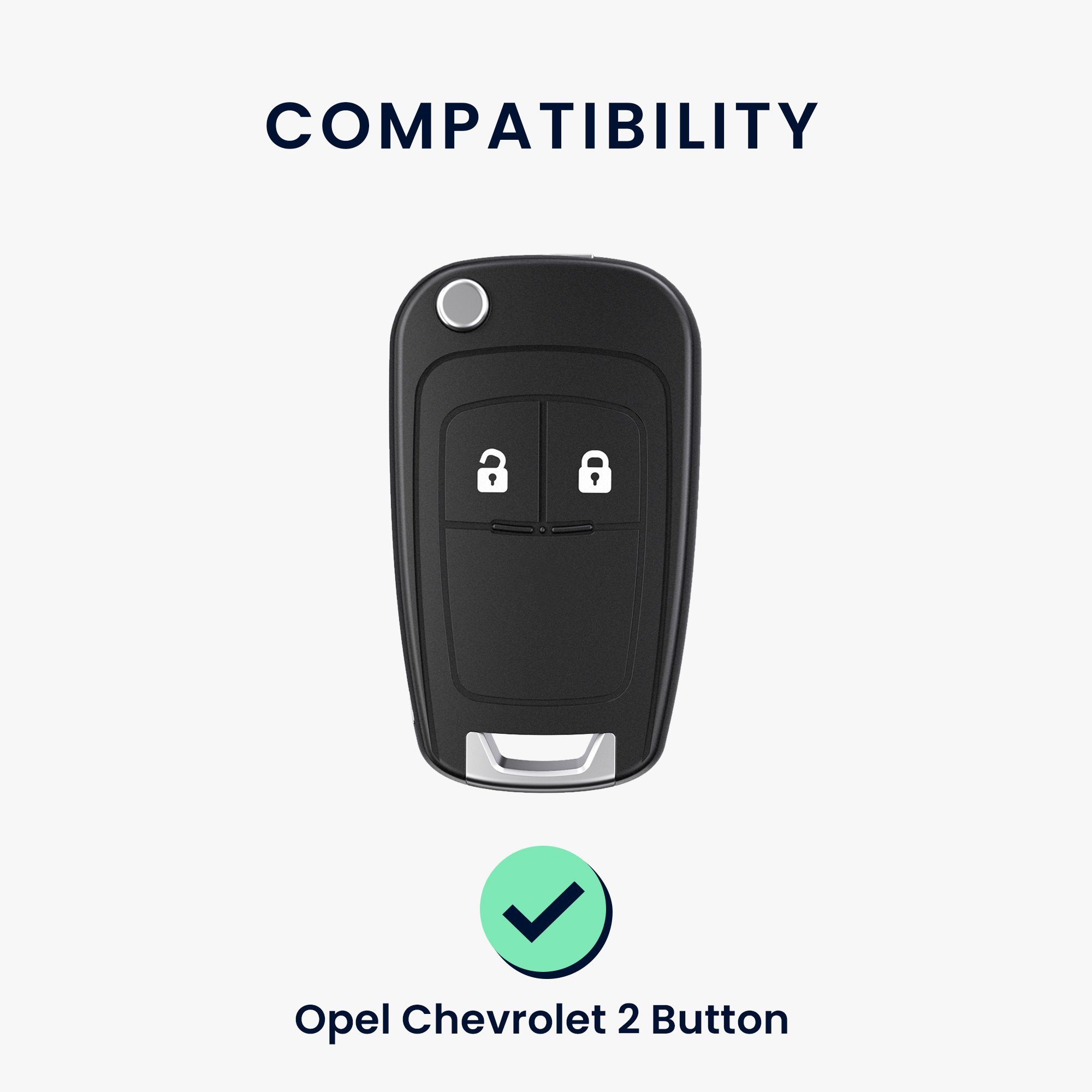 Opel Autoschlüssel Schutzhülle - Case Chevrolet, Schlüsselhülle Hülle Schlüsseltasche für kwmobile Hardcover Cover