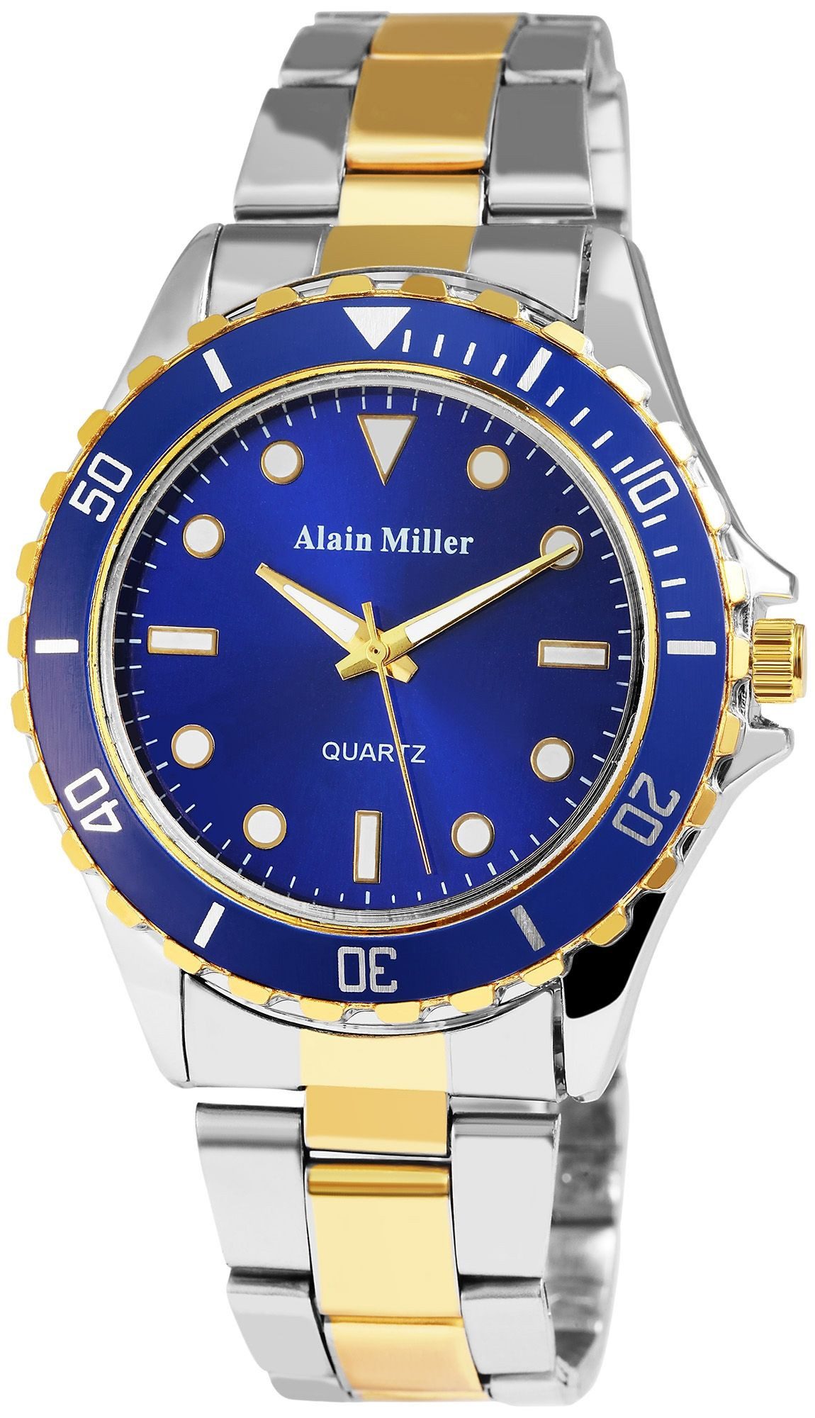 Quarzuhr AM0002 Alain Miller Herrenuhr mit Edelstahlarmband