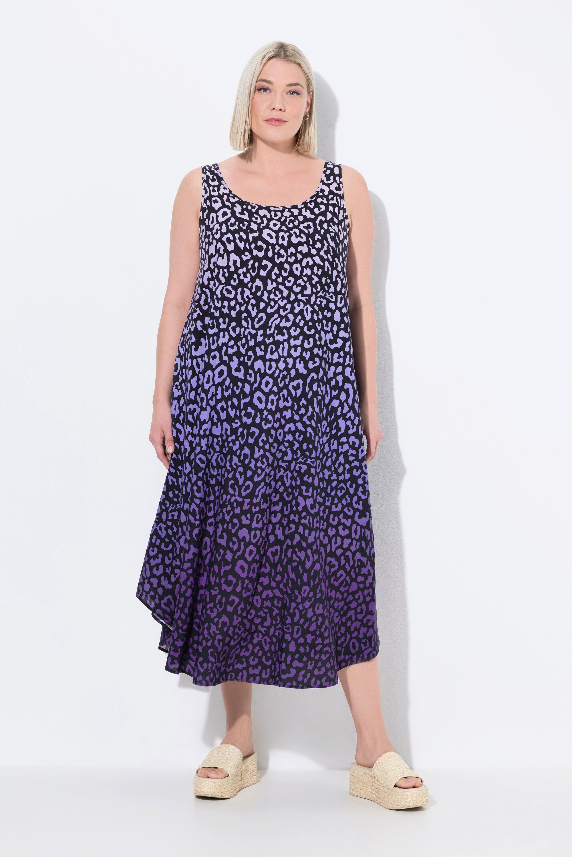 Ulla Popken Maxikleid Midikleid Leo-Farbverlauf Rundhals günstig online kaufen
