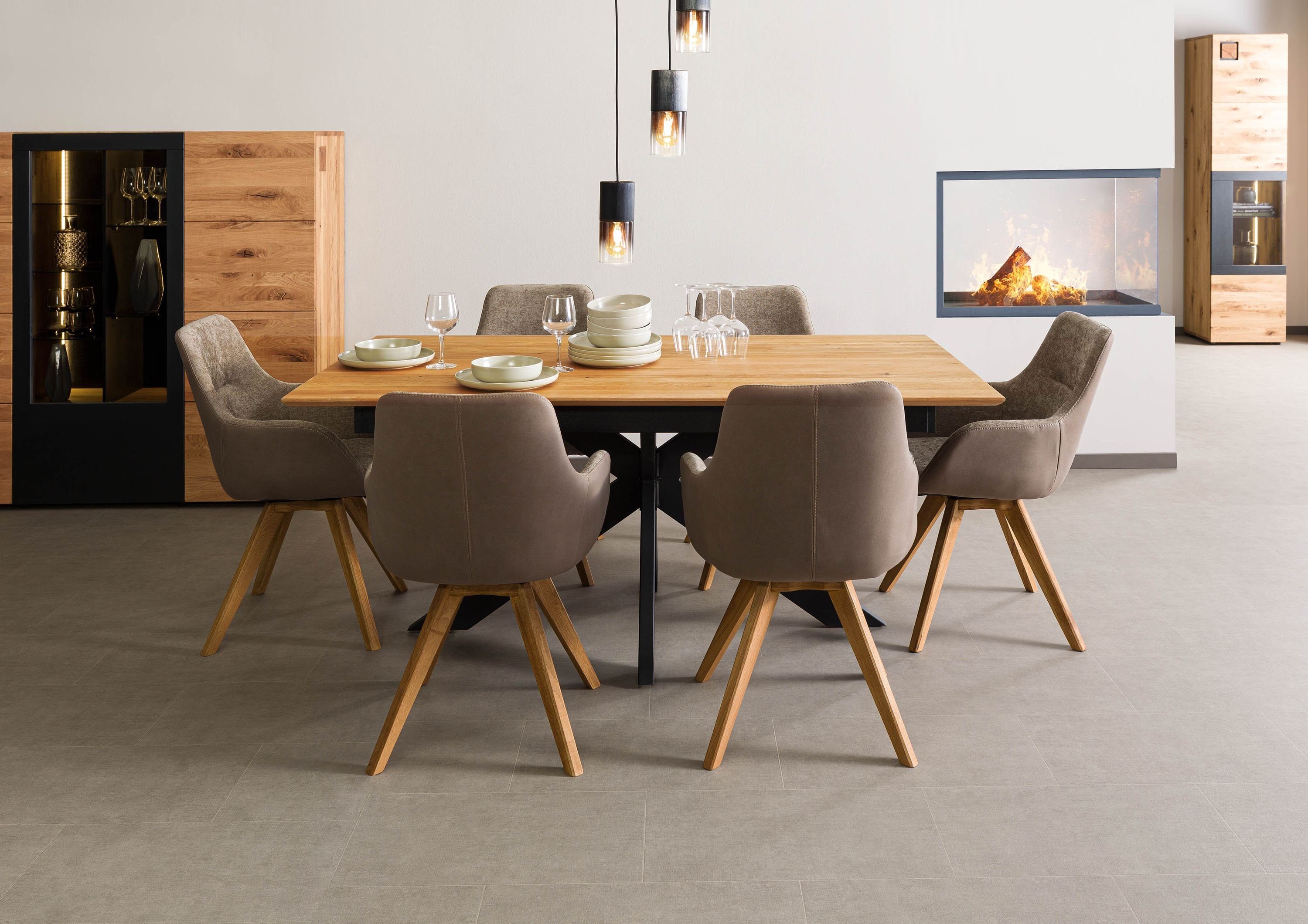 Massivmoebel24 Esstisch Esstisch verlängerbar Wildeiche 180-265x100 natur g günstig online kaufen