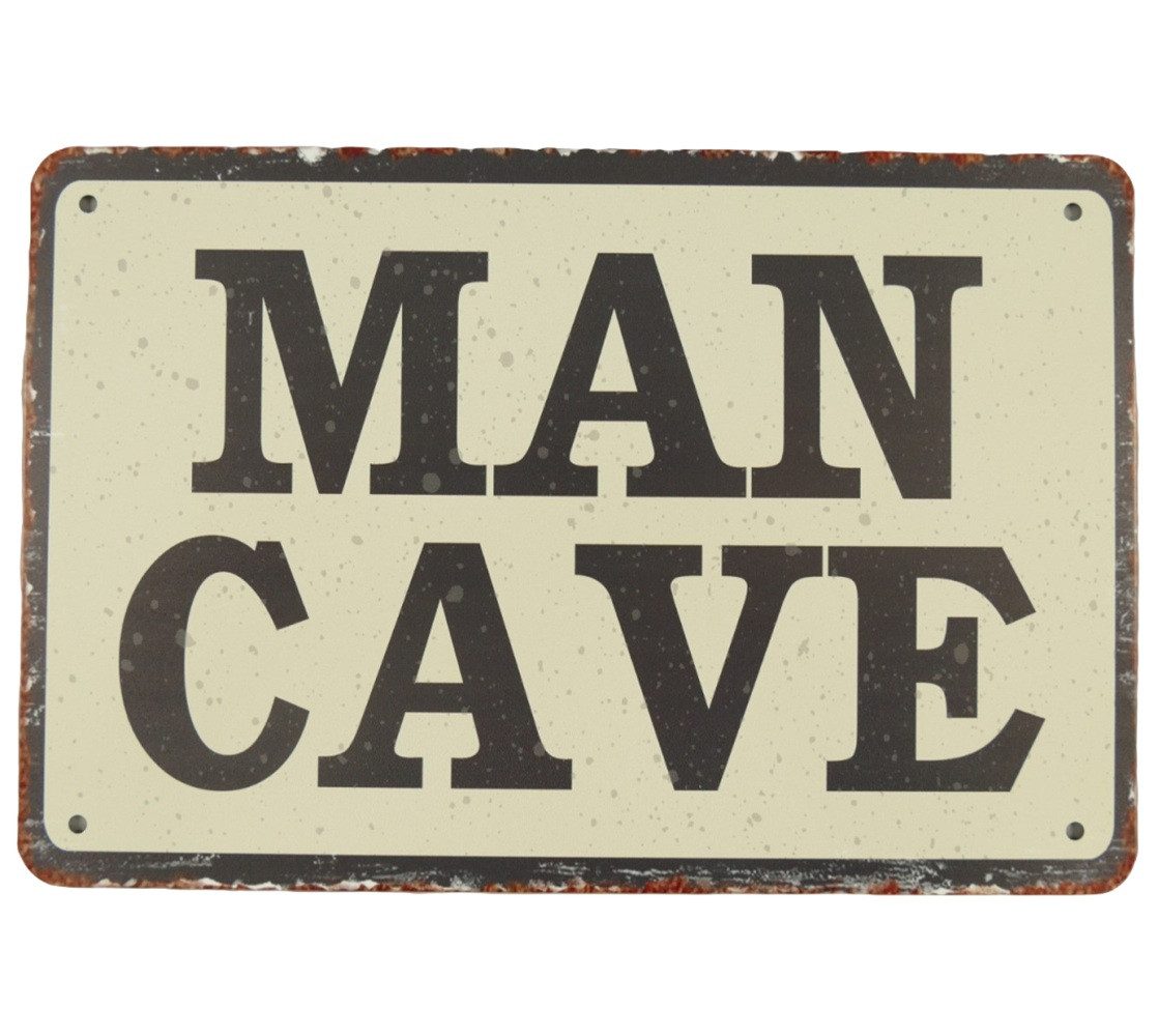 Metallschild Blechschild, Reklameschild Man Cave, Metallschild