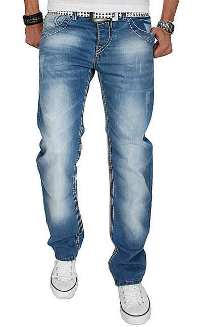 Alessandro Salvarini Straight-Jeans »ASFimio« mit auffälligen dicken Nähten