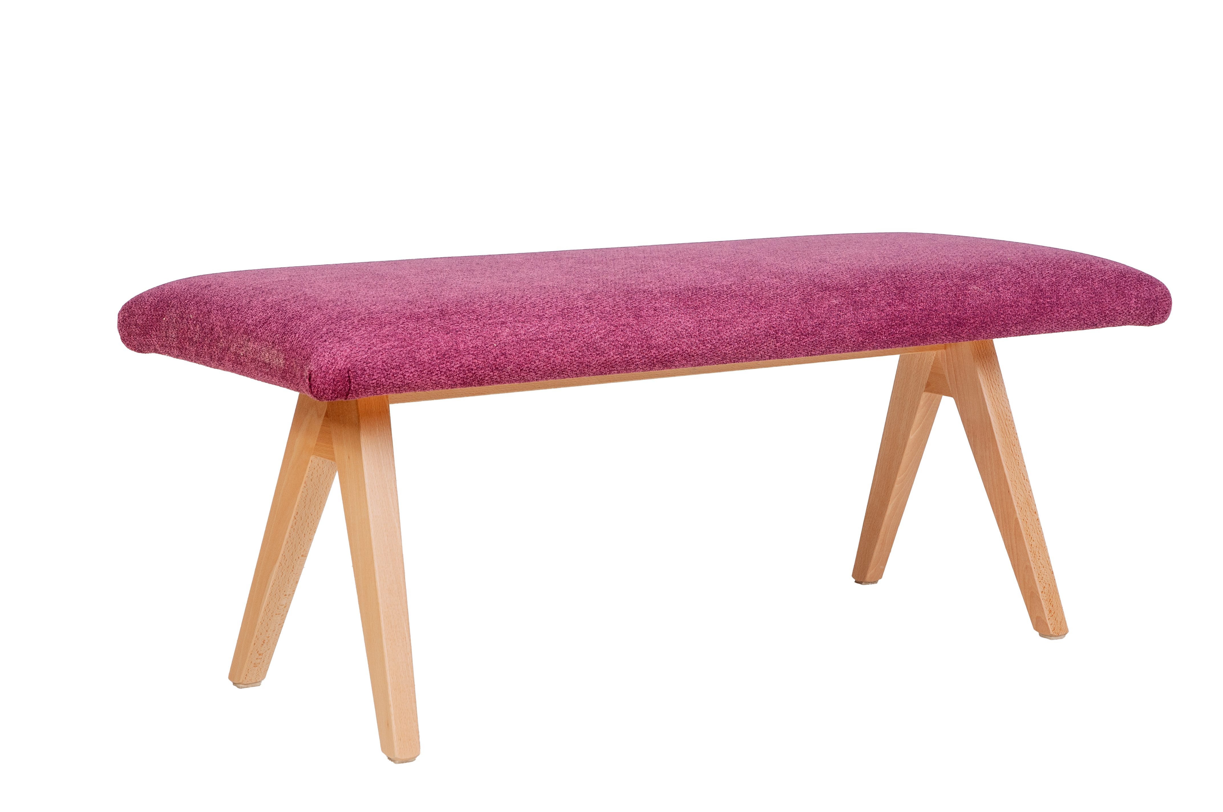 kundler home Sitzbank gepolstert, Essbank, Schuhbank 'Die Natürliche' L120cm, Buche Massiv