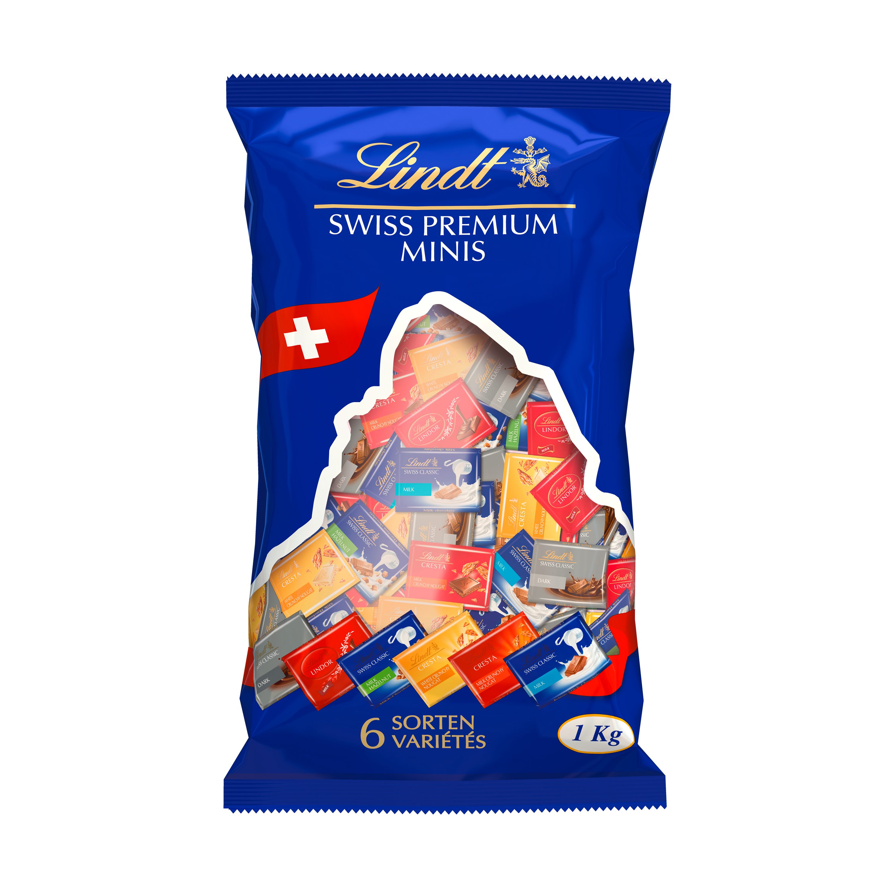 LINDT Schokolade 1kg Napolitains Mini Schokoladentafeln Beutel Pralinen Geschenk
