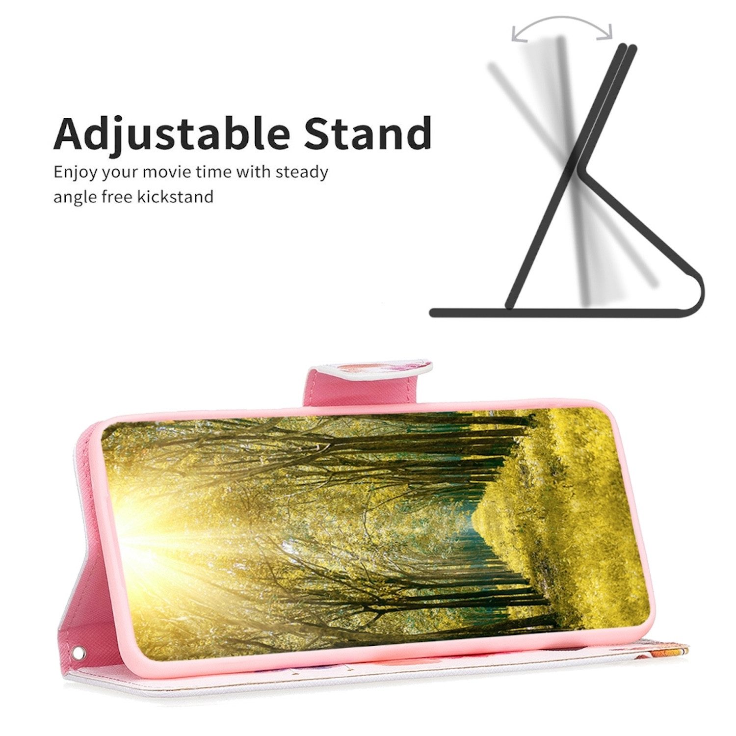 Wigento Handyhülle Für Motorola Moto G84 5G Kunst Leder Book Wallet Schutz Tasche Motiv 2