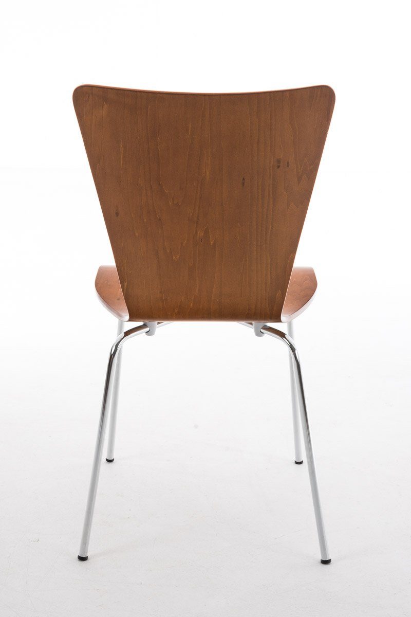 - geformter Holz Metall Warteraumstuhl Jaron braun 4 Sitzfläche: Konferenzstuhl - ergonomisch (Besprechungsstuhl - chrom - St), Sitzfläche Gestell: TPFLiving Messestuhl, Besucherstuhl mit